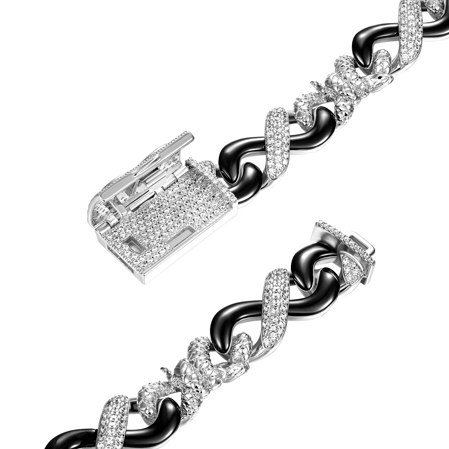 Infinity Two-tone Snake Shape Bracelet - 12mm