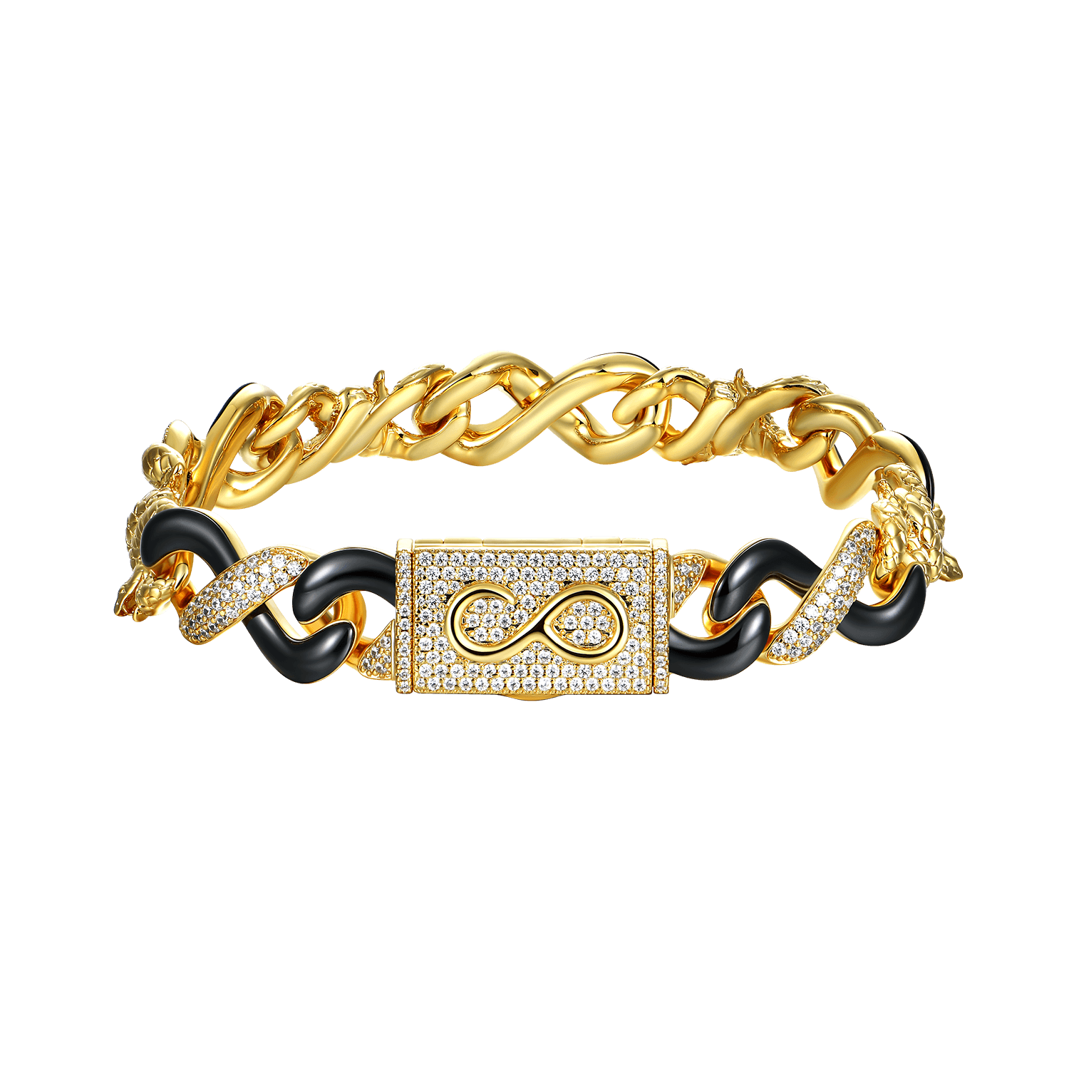 Infinity Two-tone Snake Shape Bracelet - 12mm