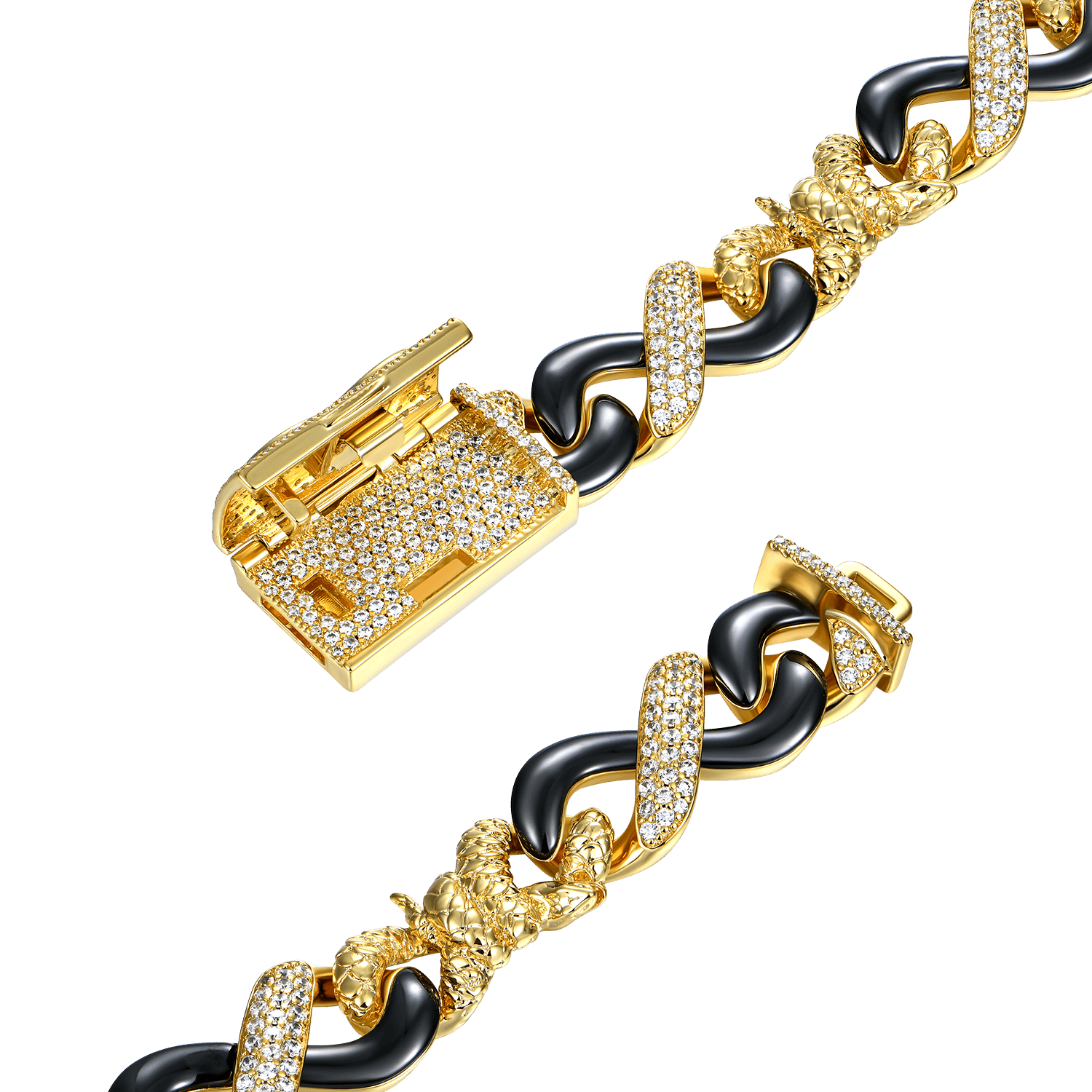 Infinity Two-tone Snake Shape Bracelet - 12mm