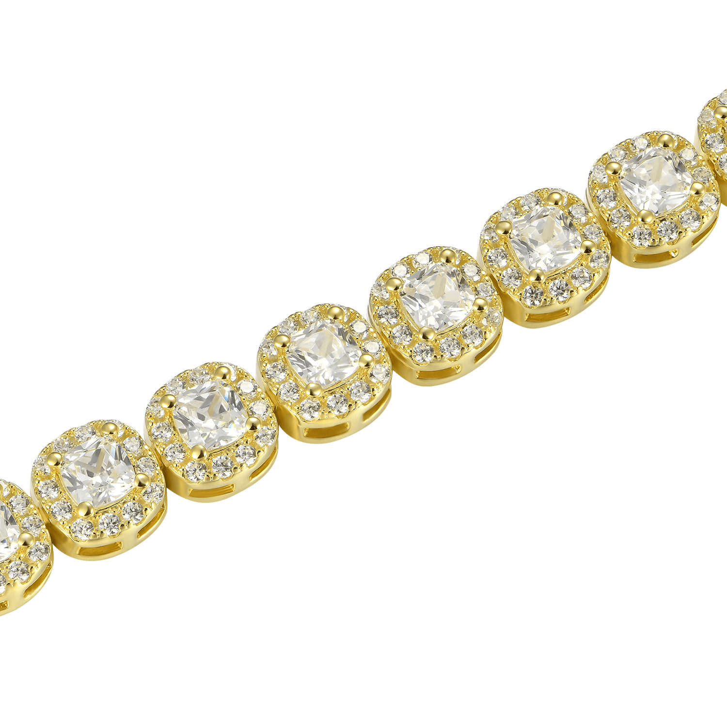 Cushion-Cut Clustered Tennis Bracelet - 7mm