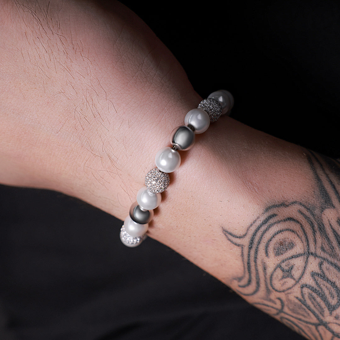 WONG Dragon Pearl and Bead Adjustable Bracelet - 8mm