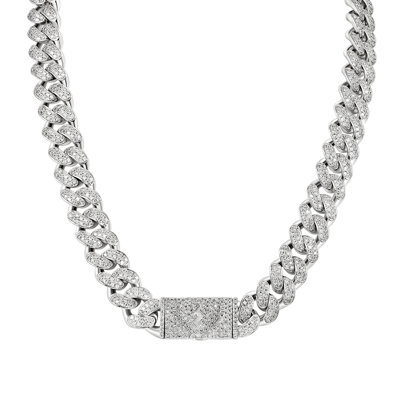 Broken Heart Cuban Link Chain - 12mm