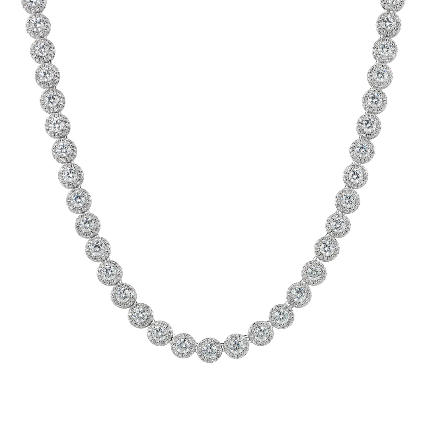 Round Cut Clustered Tennis Chain 7mm APORRO