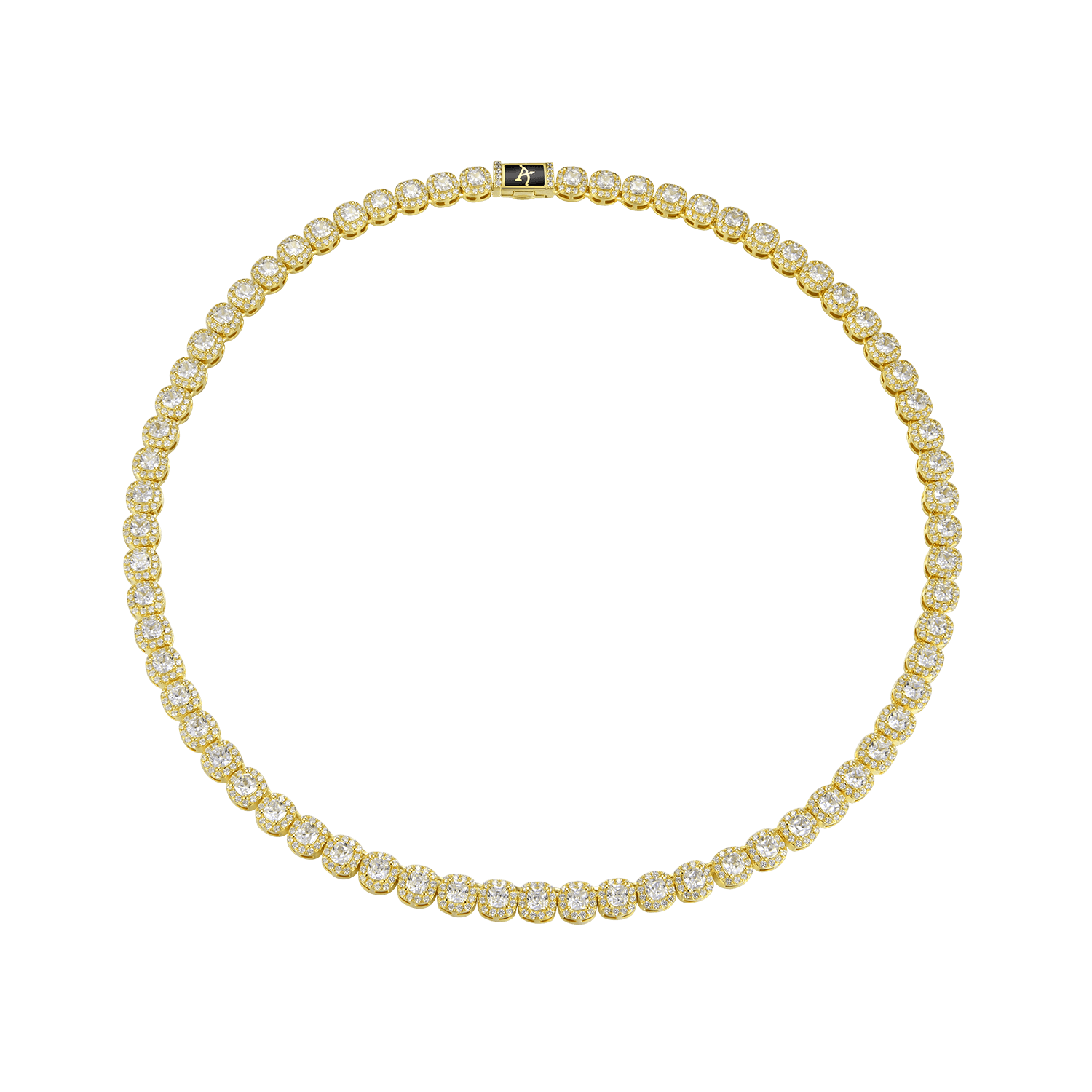 Women's Cushion Cut Clustered Tennis Chain - 7mm