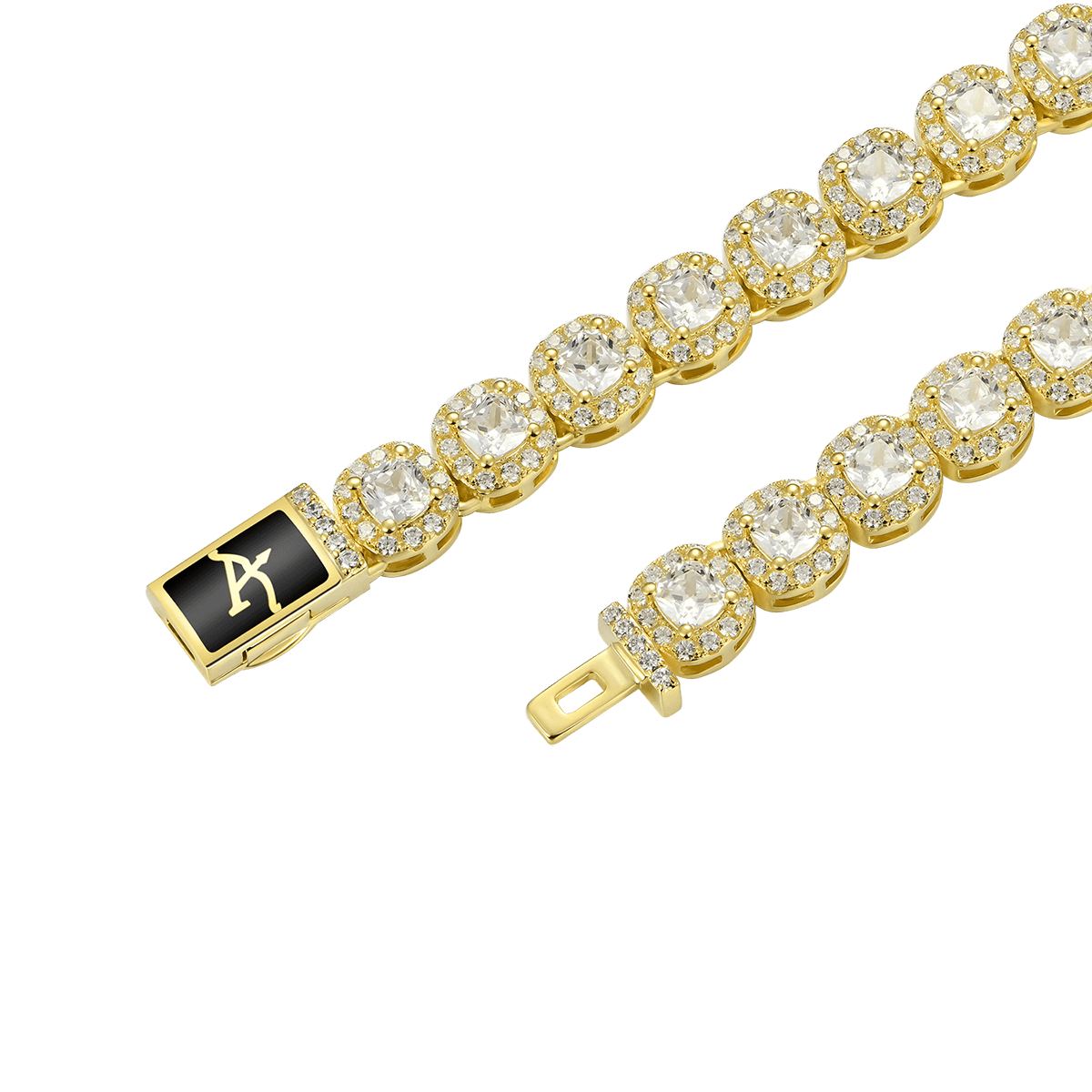 Women's Cushion Cut Clustered Tennis Chain - 7mm