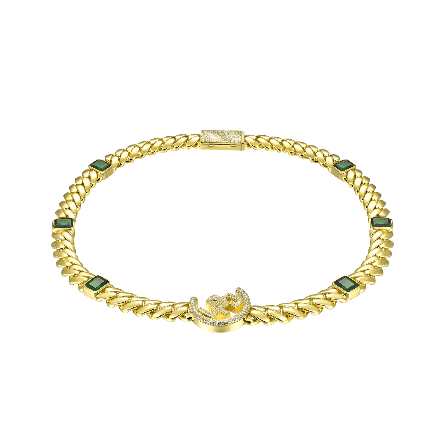 APORRO X GG Emerald Cuban Chain - 12mm