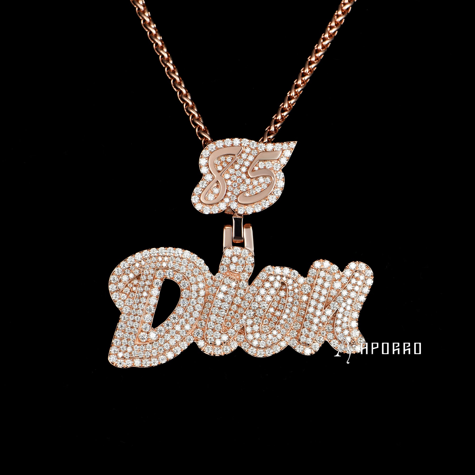APORRO Premium Rose Gold Name Necklace Custom Design Deposit APORRO