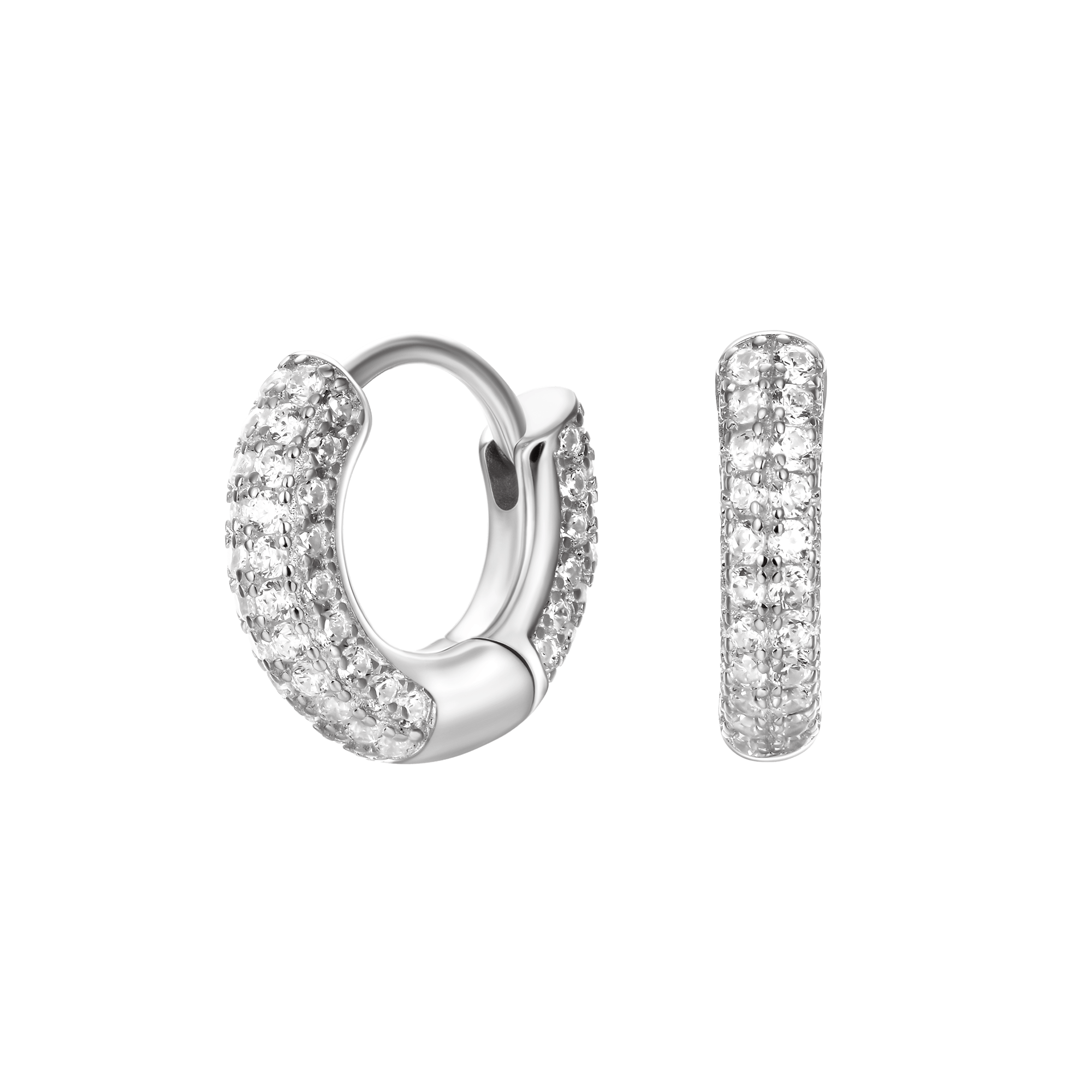 S925 Circle Hoop Earrings - Pair