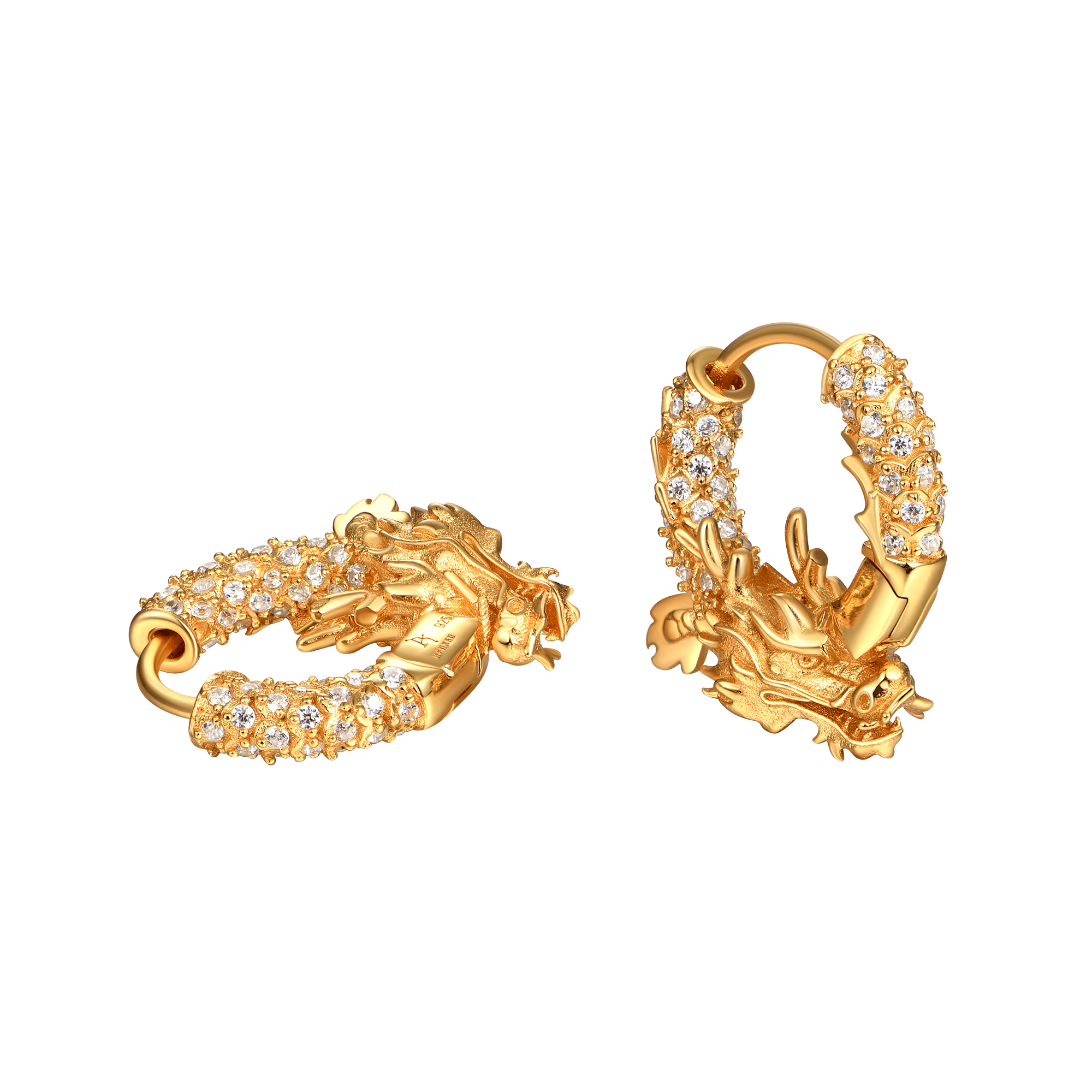 Moissanite WONG Dragon Hoop Earring