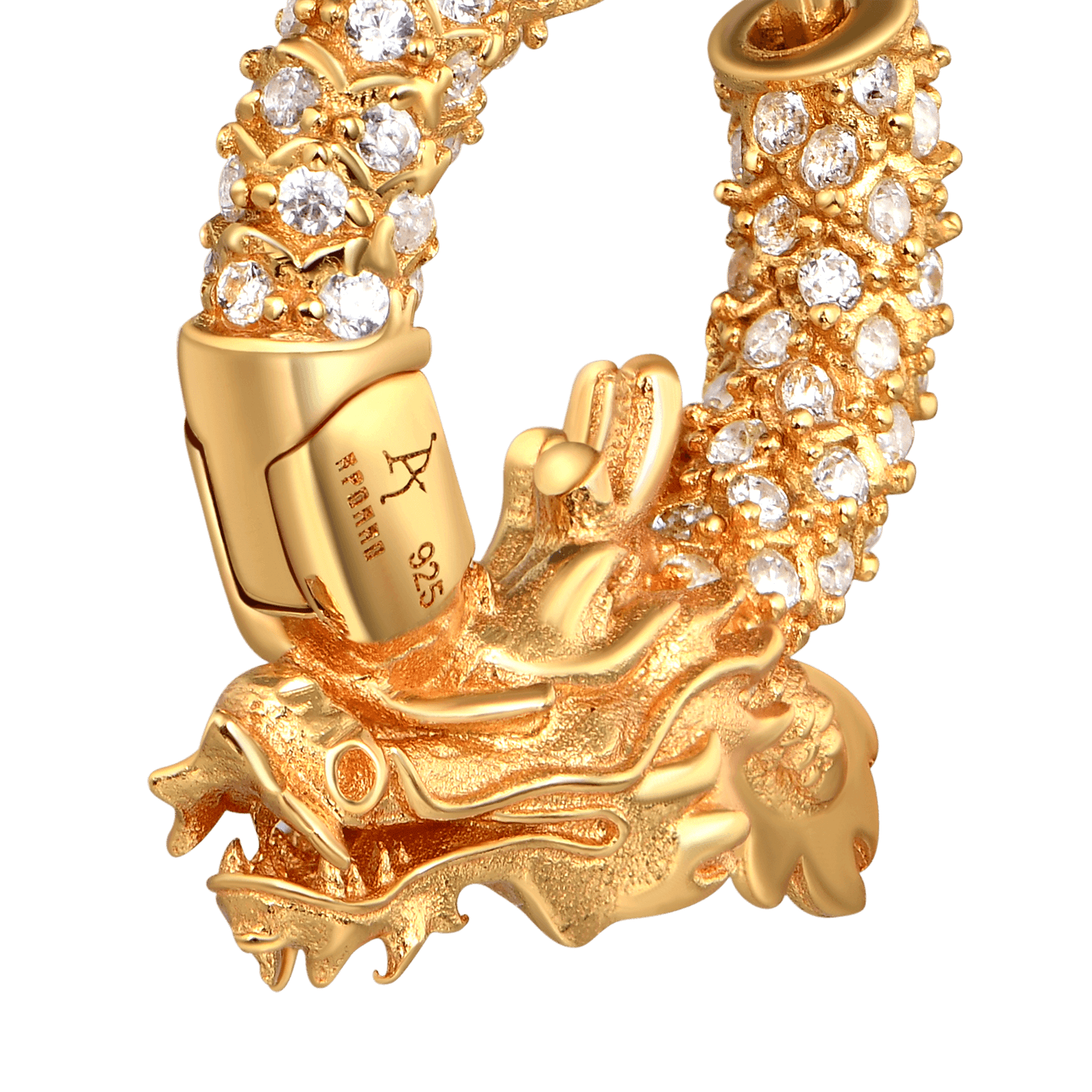 Moissanite WONG Dragon Hoop Earring