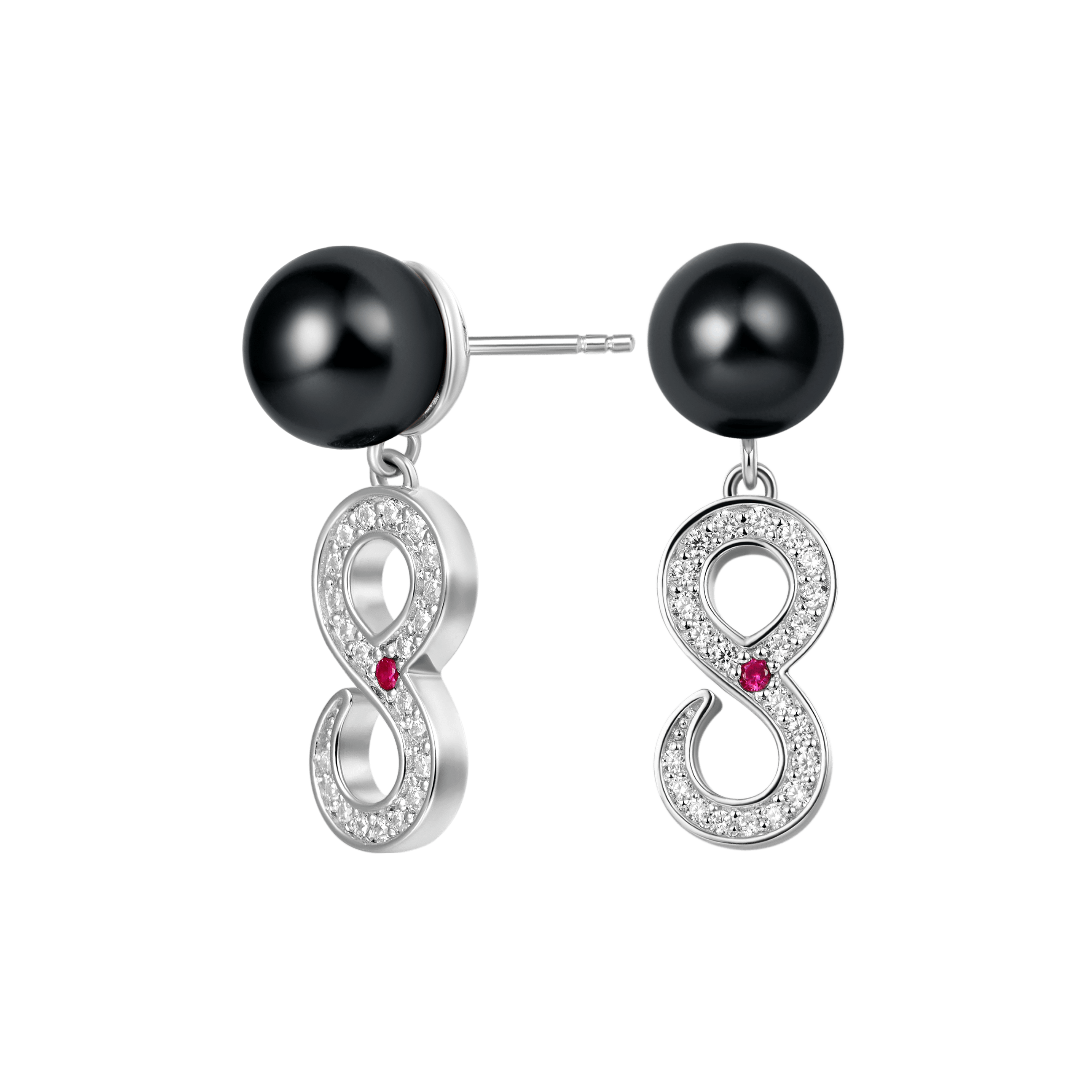 Infinity Pearl Drop Earring
