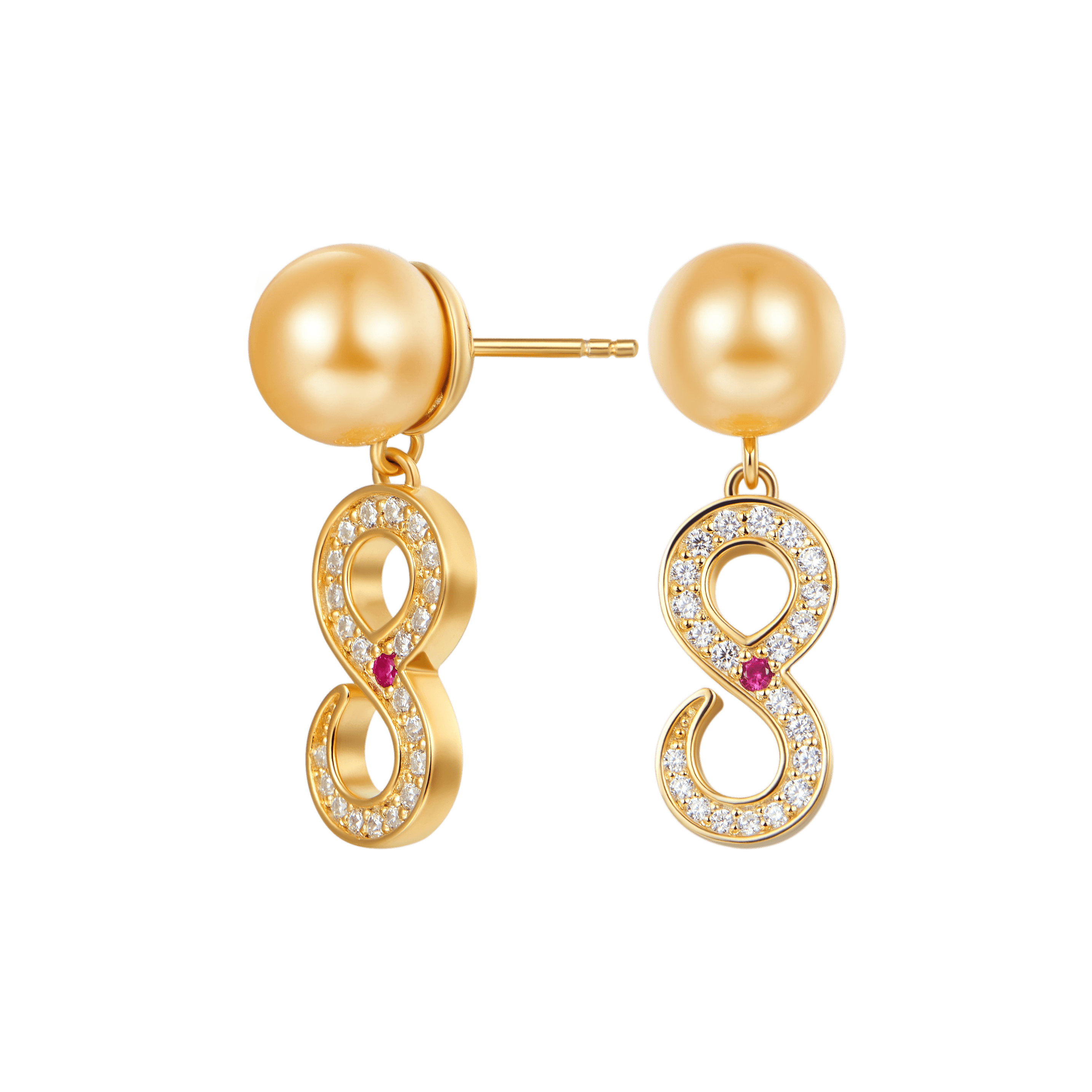 Infinity Pearl Drop Earring