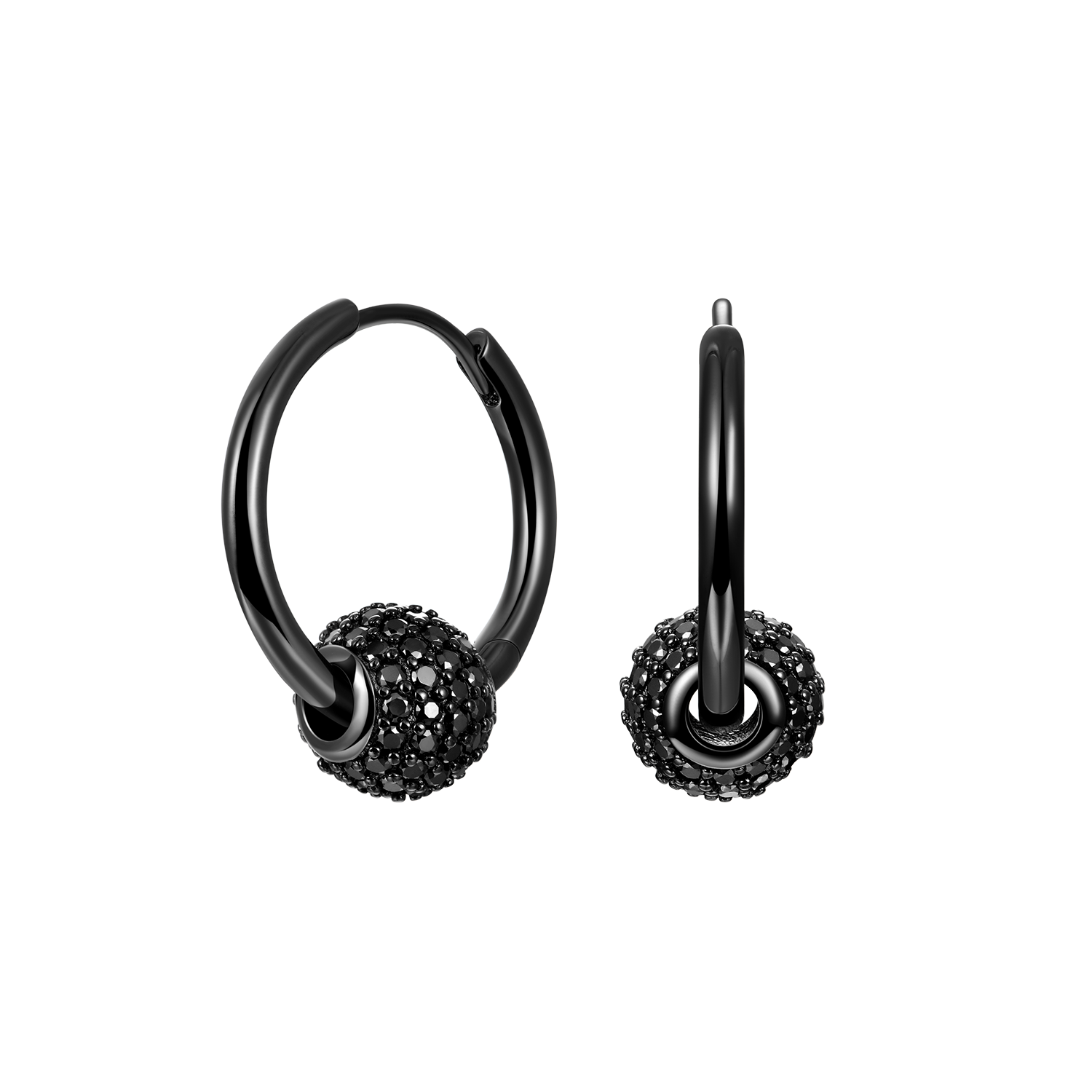 S925 Ball Hoop Earrings - Pair