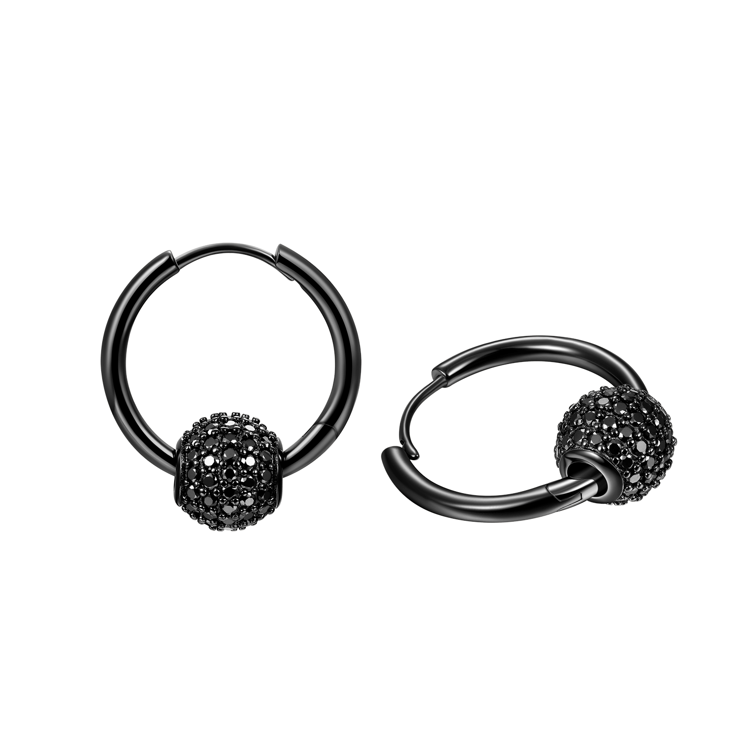 S925 Ball Hoop Earrings - Pair