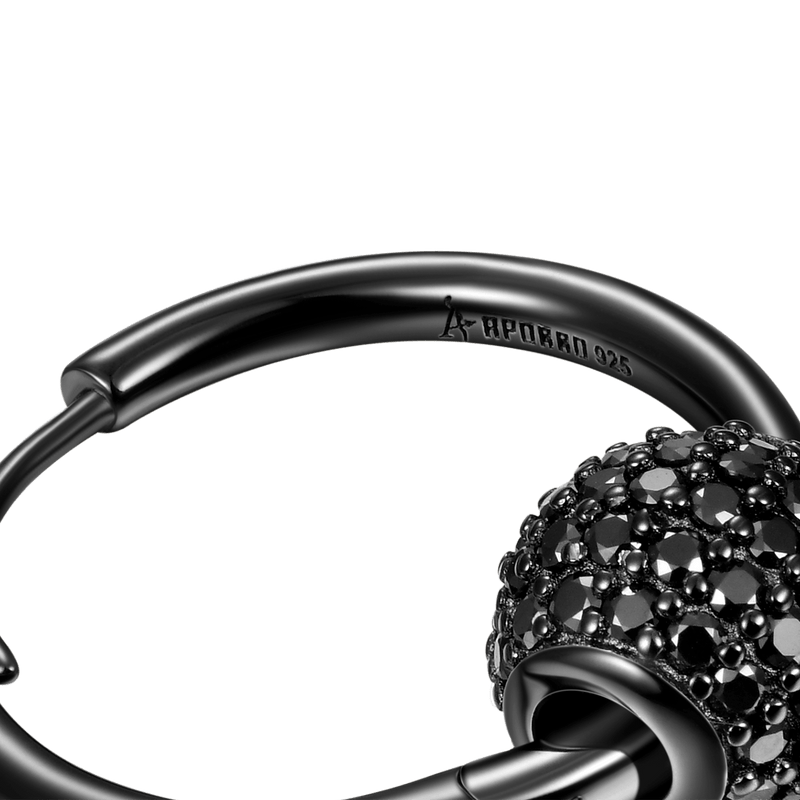 BLACK Moissanite Hoop Earrings for men - APORRO