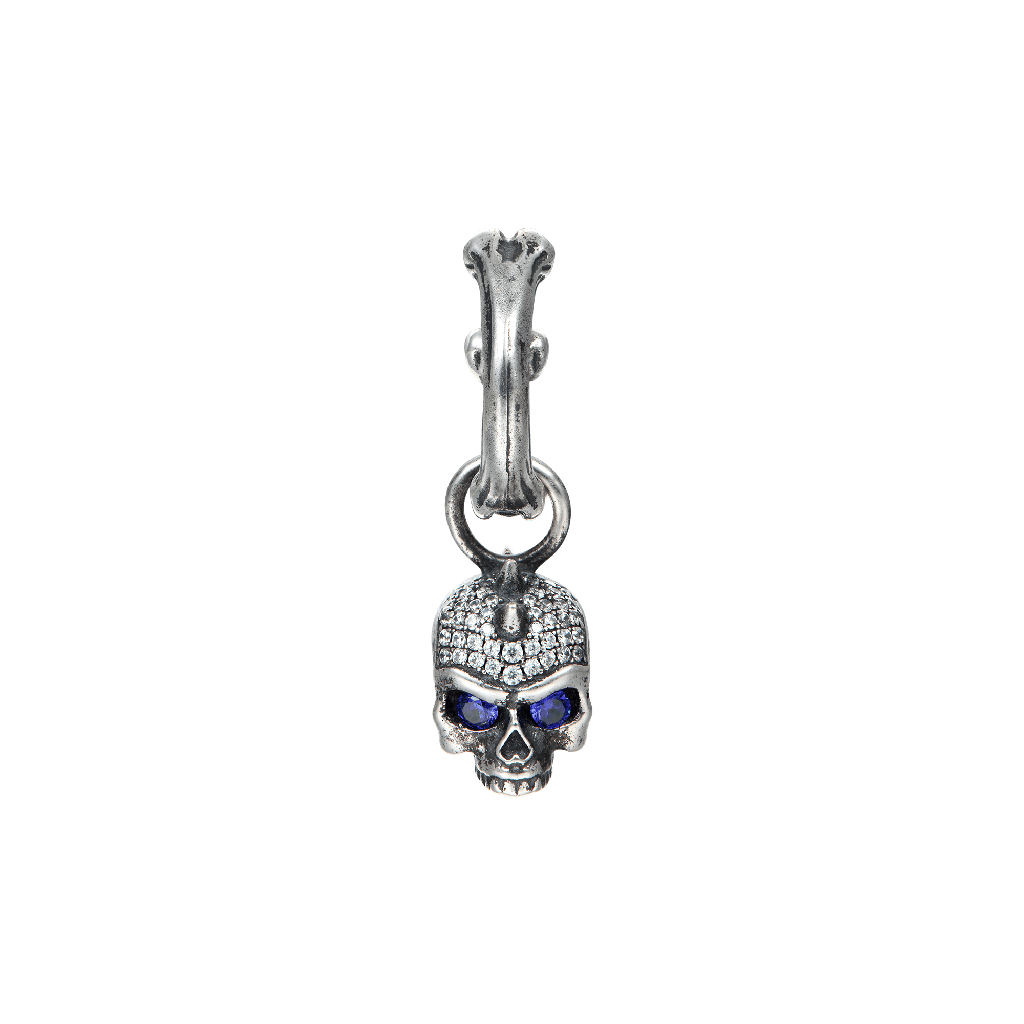 X Iced Skull Dangly Earring