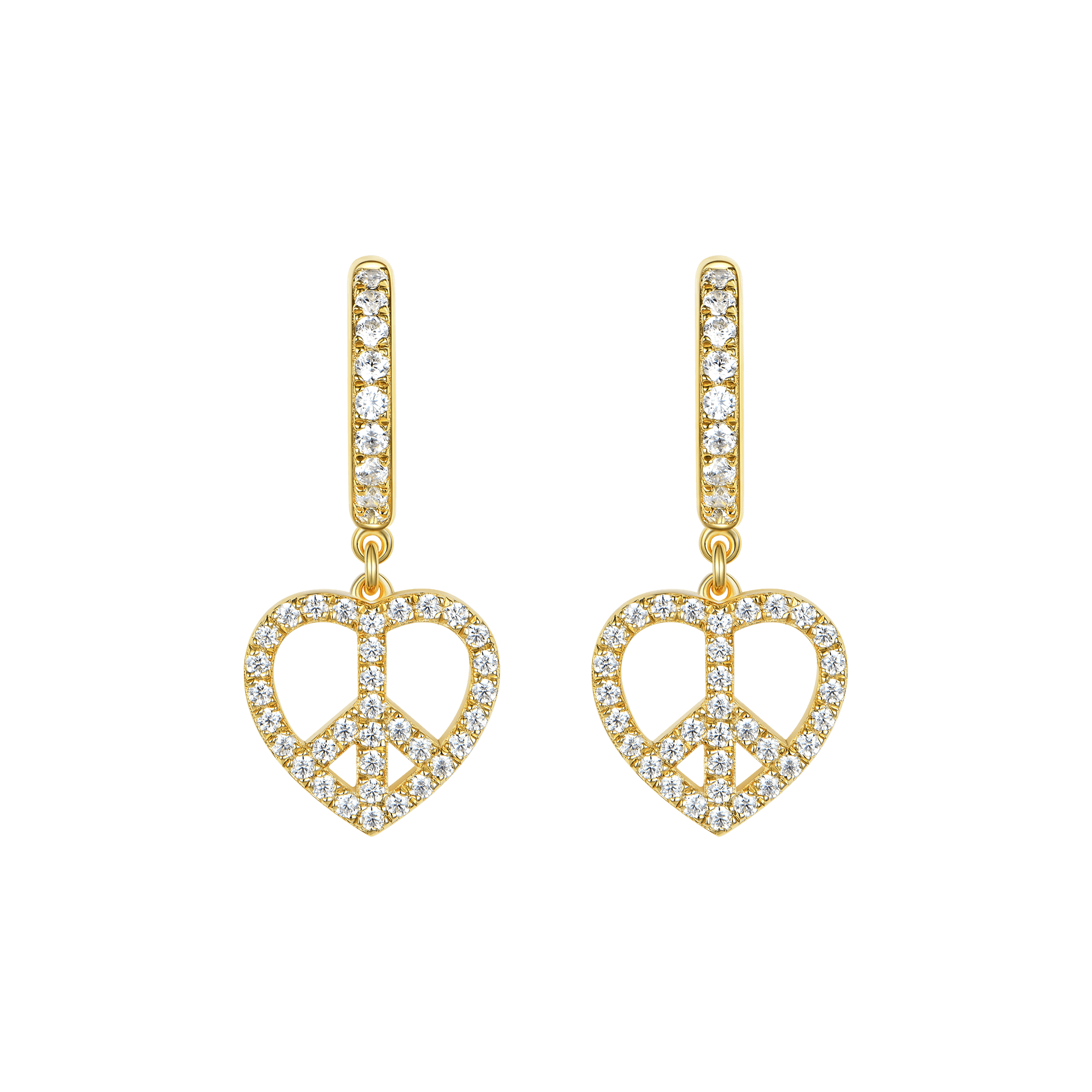 APORRO X JHF Peace & Love Dangly Earrings-Pair