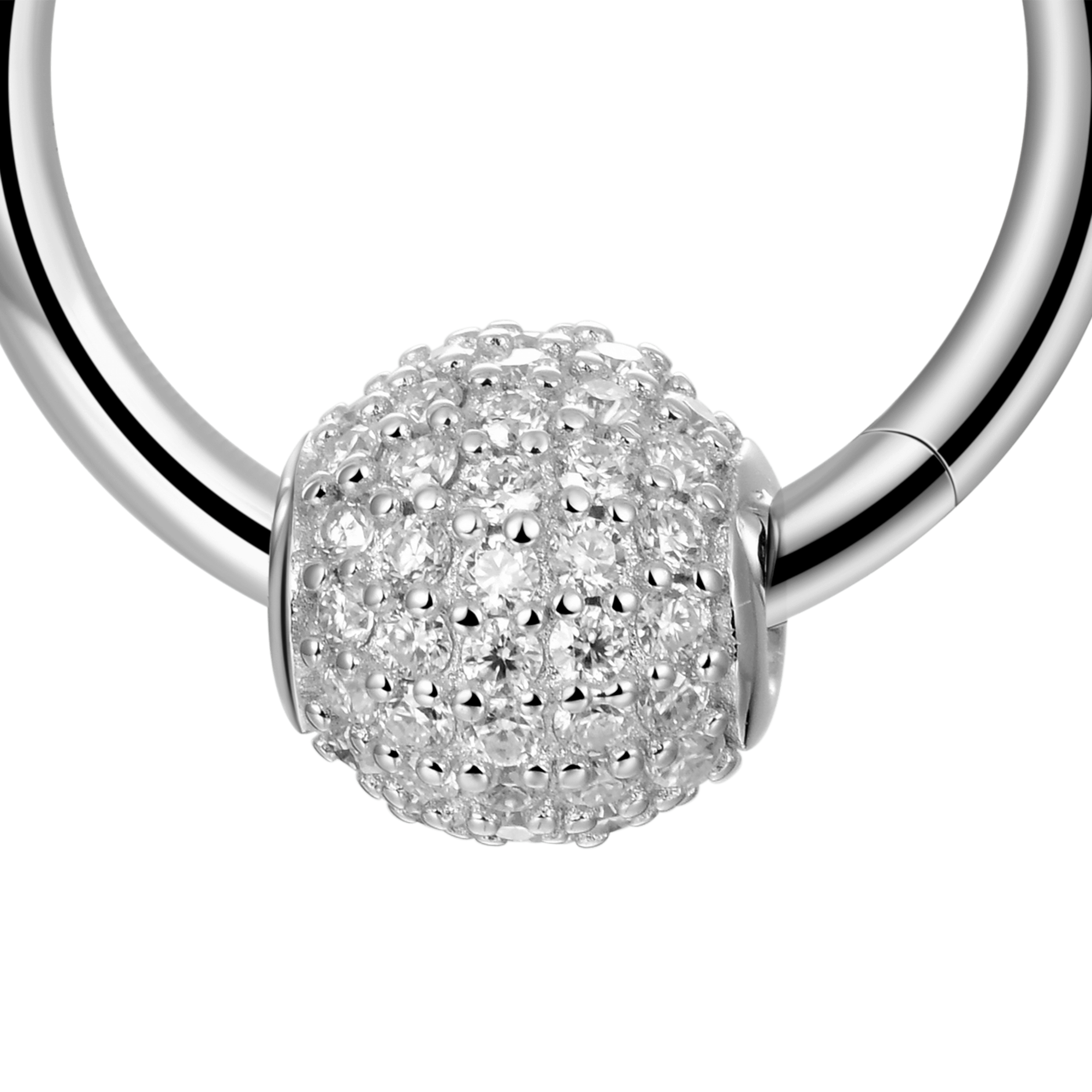 S925 Ball Hoop Earrings - Pair