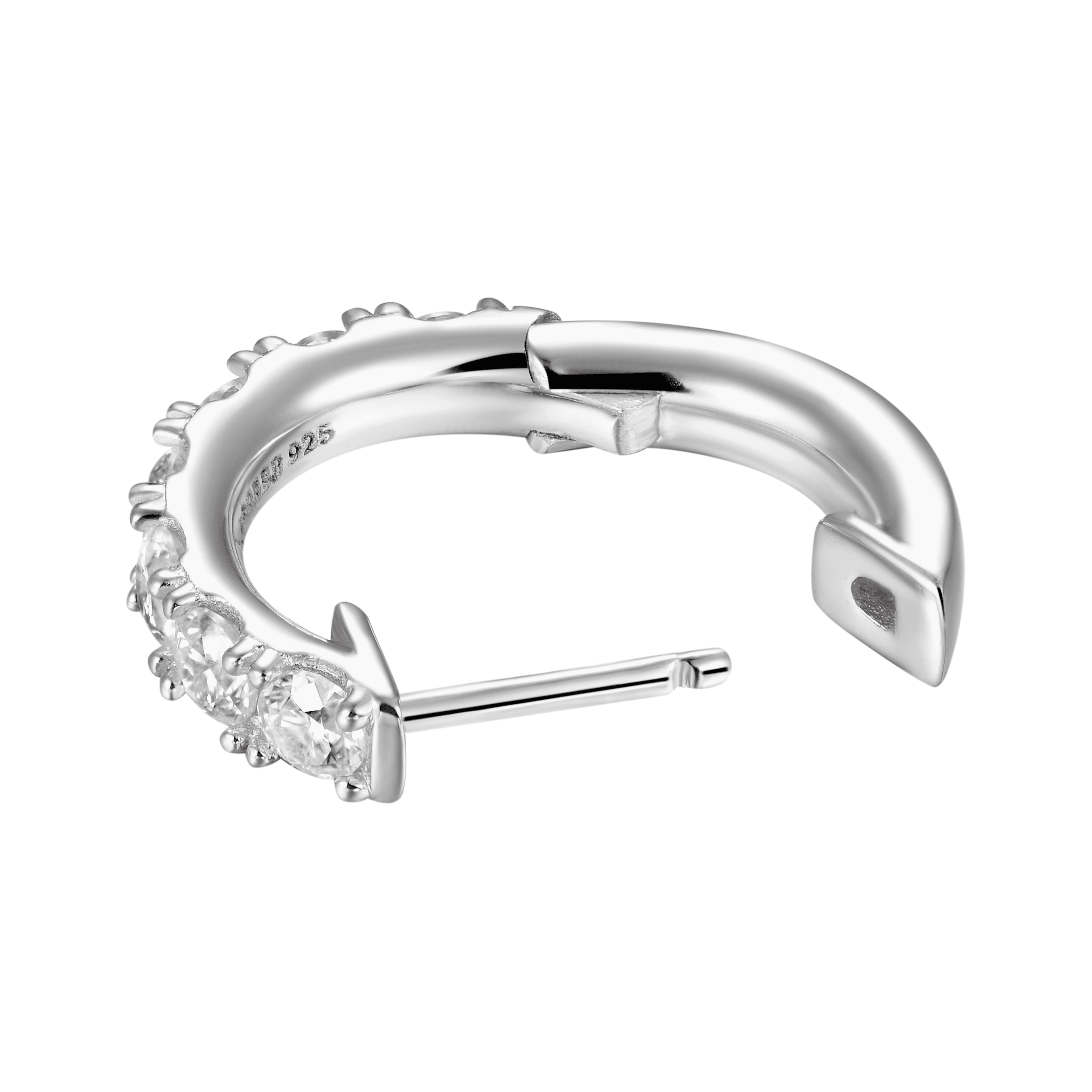 S925 Single Row Hoop Earrings