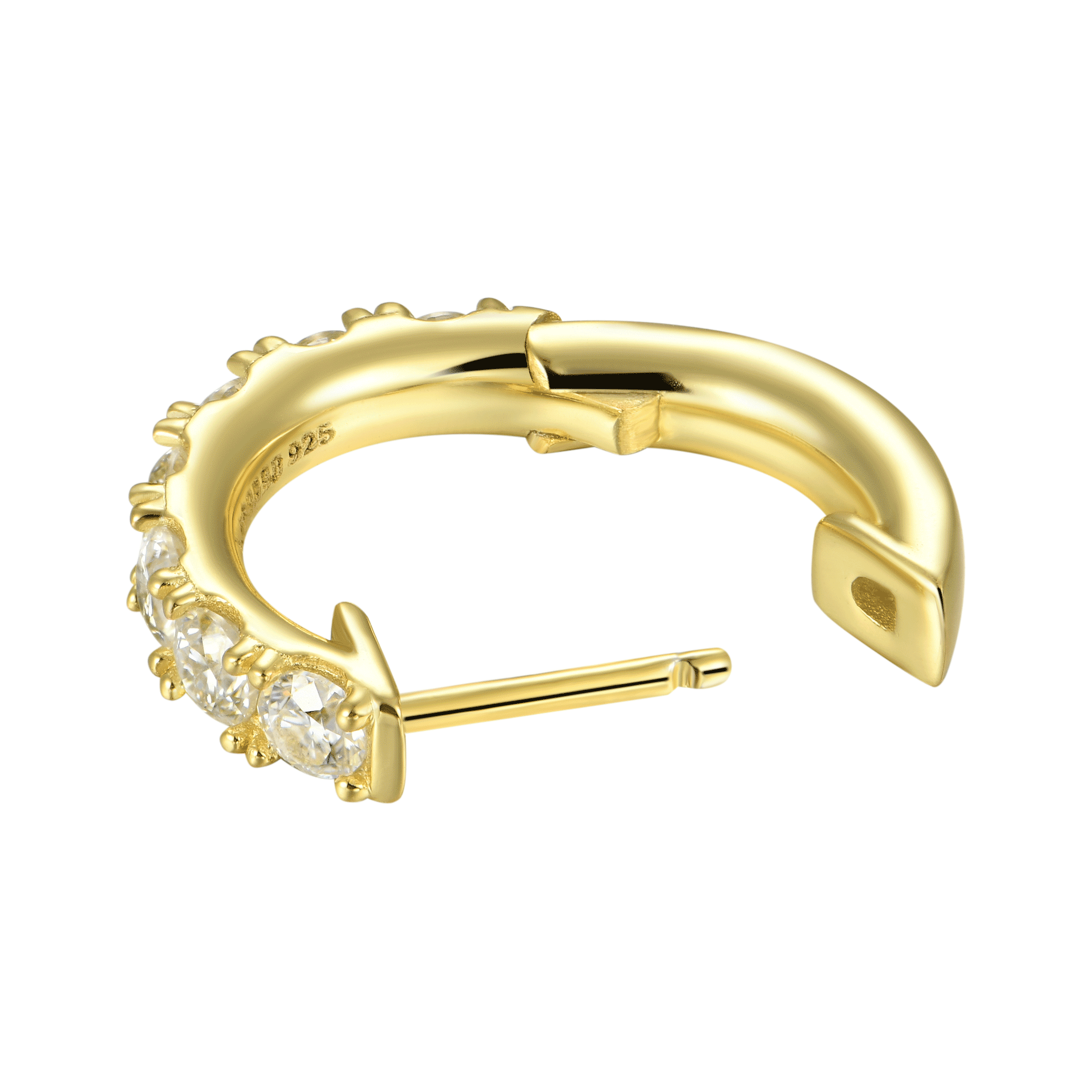 Moissanite S925 Single Row Hoop Earrings