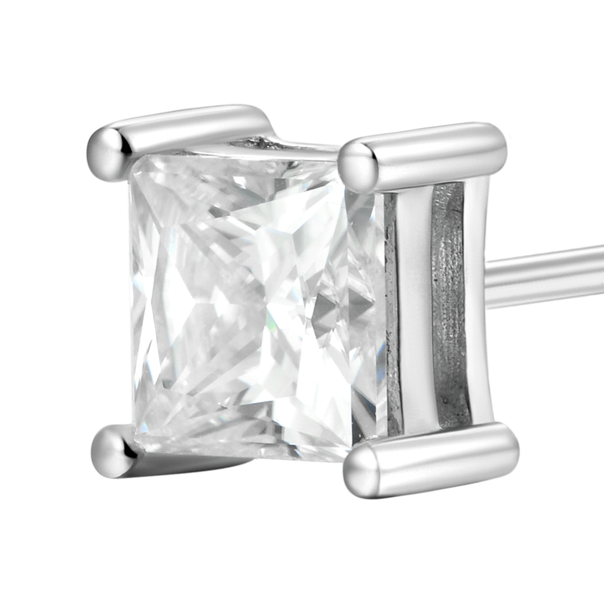 Women's Princess Cut Stud Earring