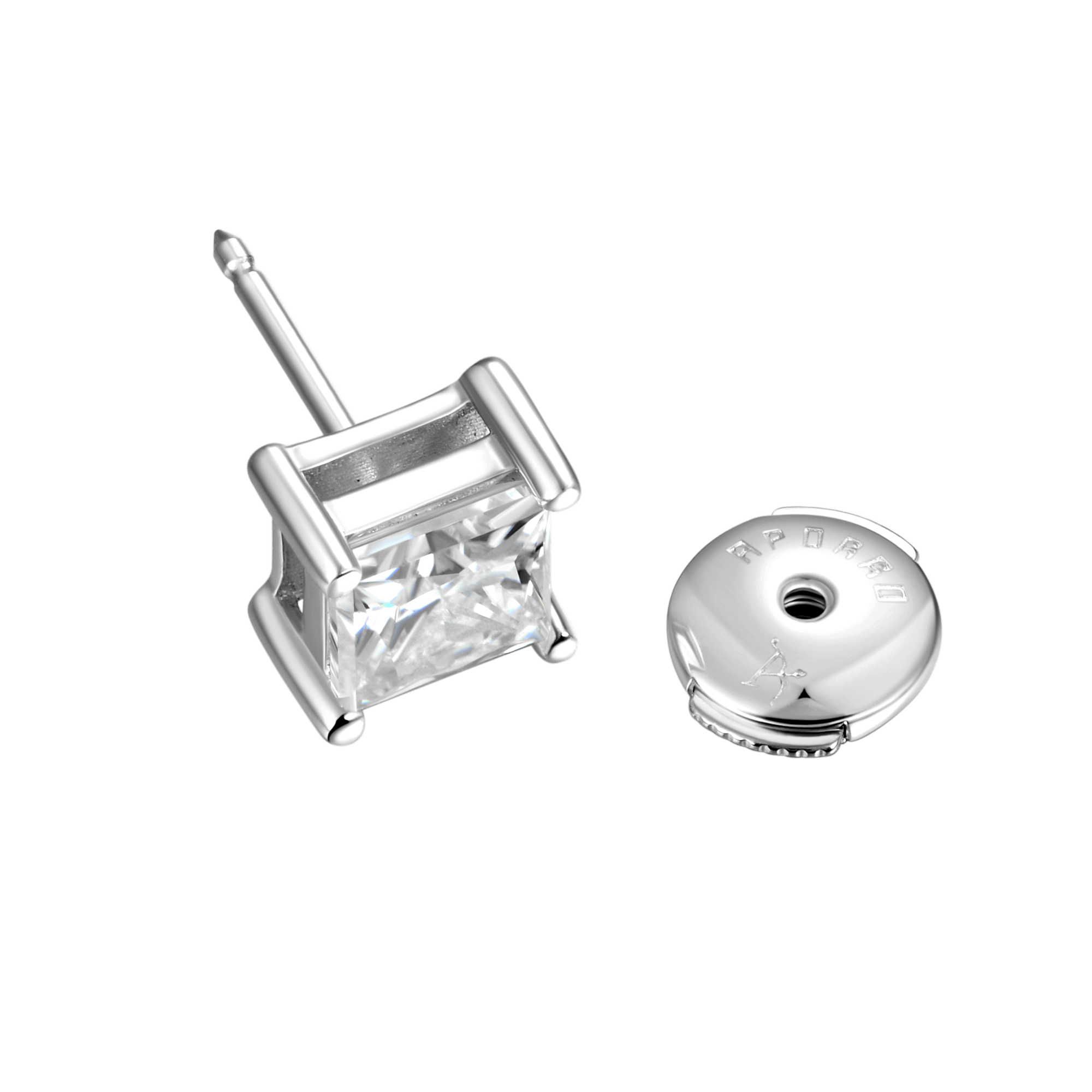 Women's Princess Cut Stud Earring