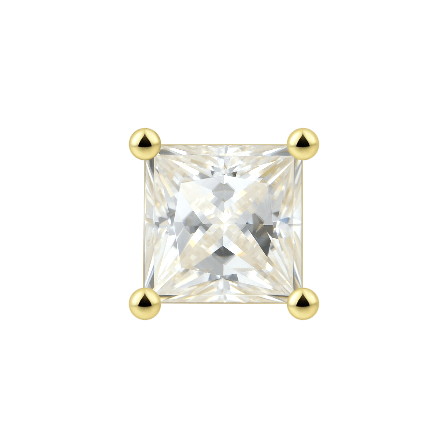 Women's Princess Cut Stud Earring