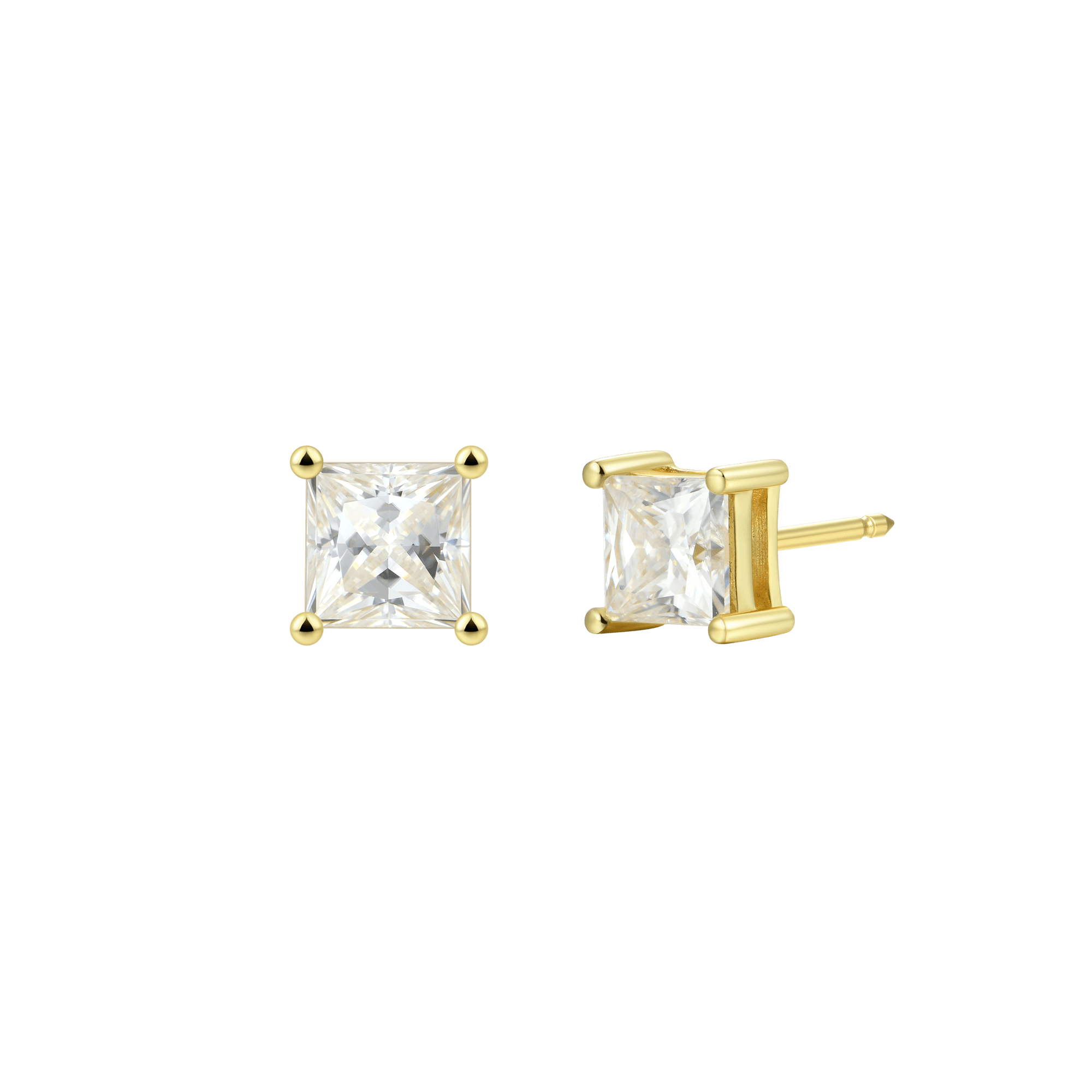 Women's Princess Cut Stud Earring