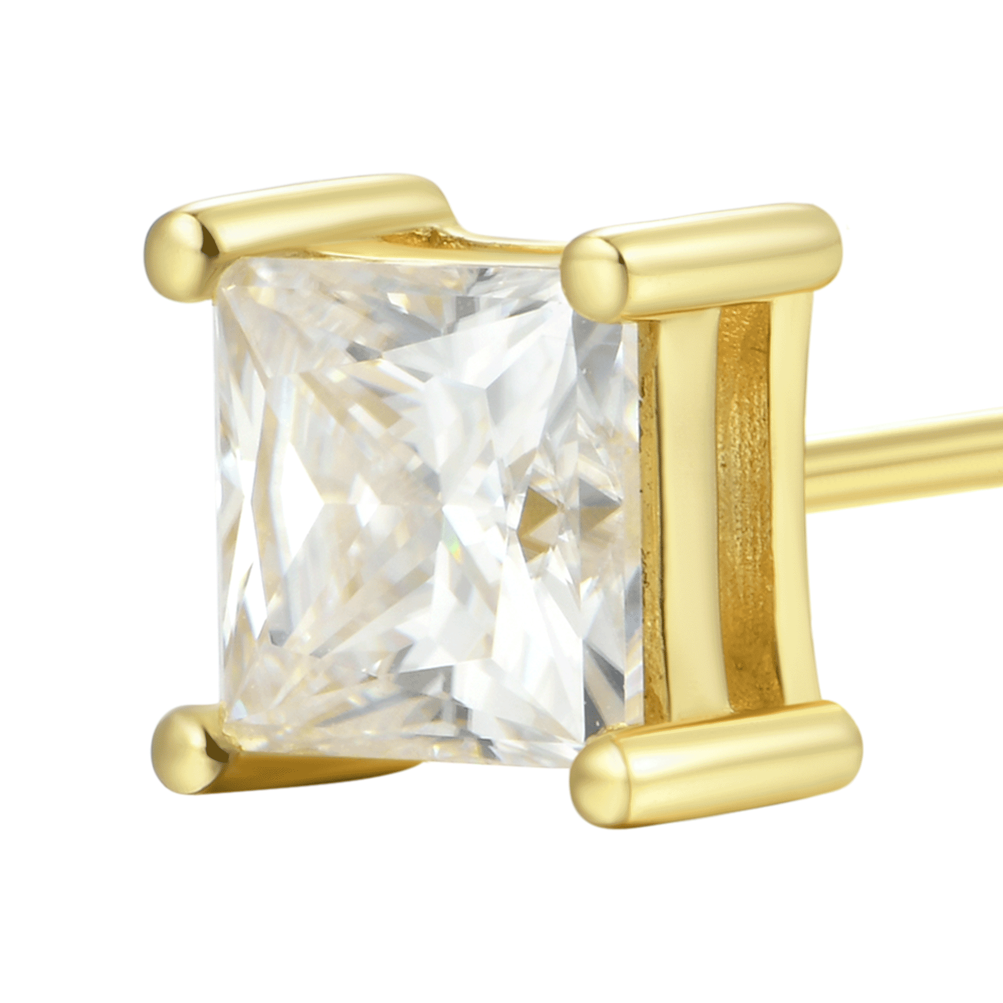 Women's Princess Cut Stud Earring