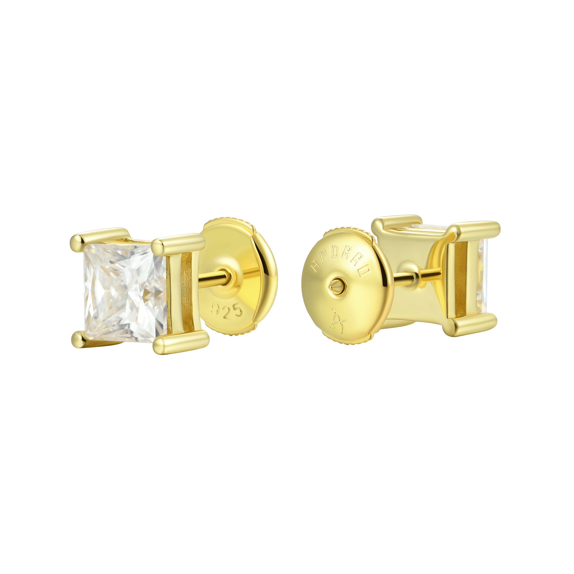 Women's Princess Cut Stud Earring