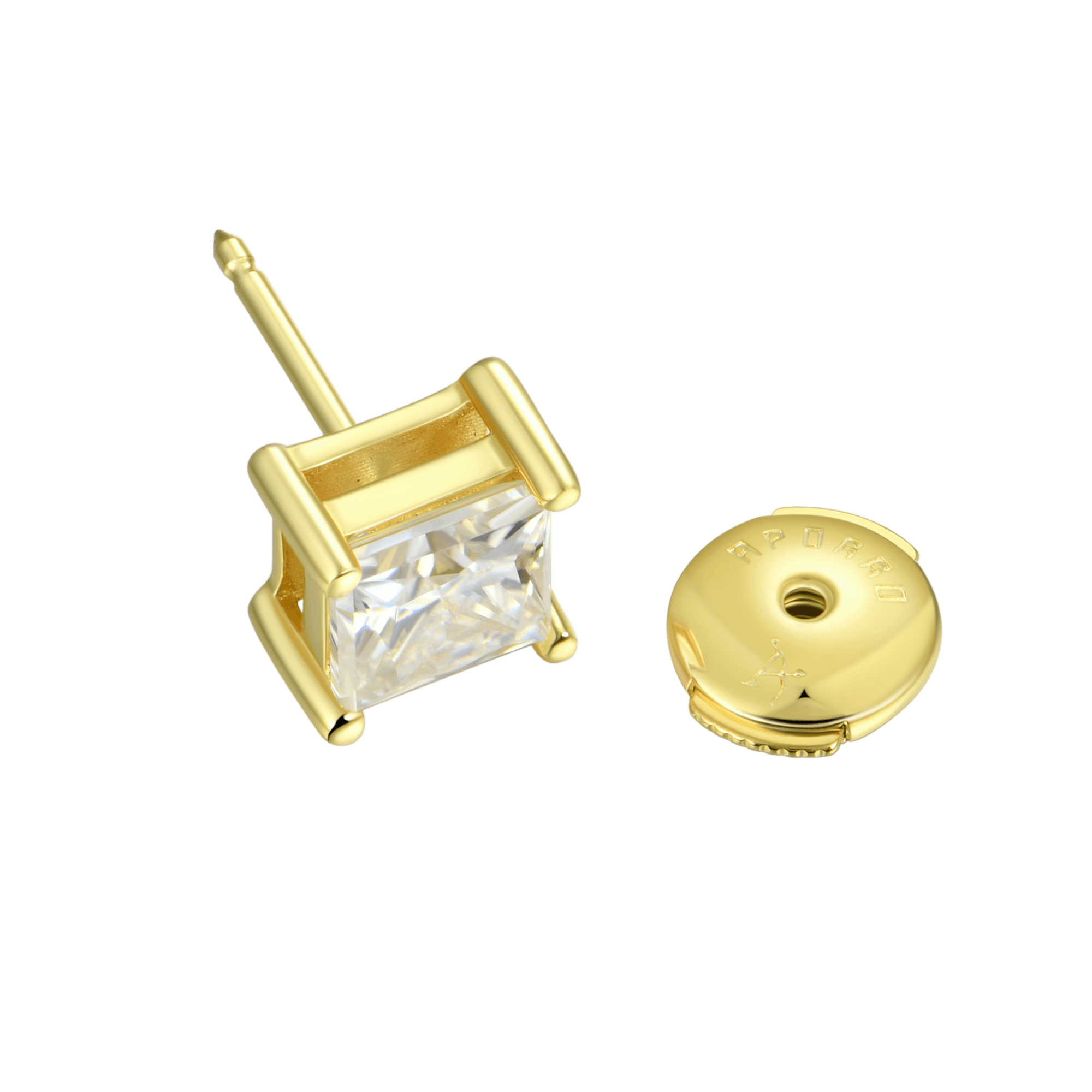 Women's Princess Cut Stud Earring