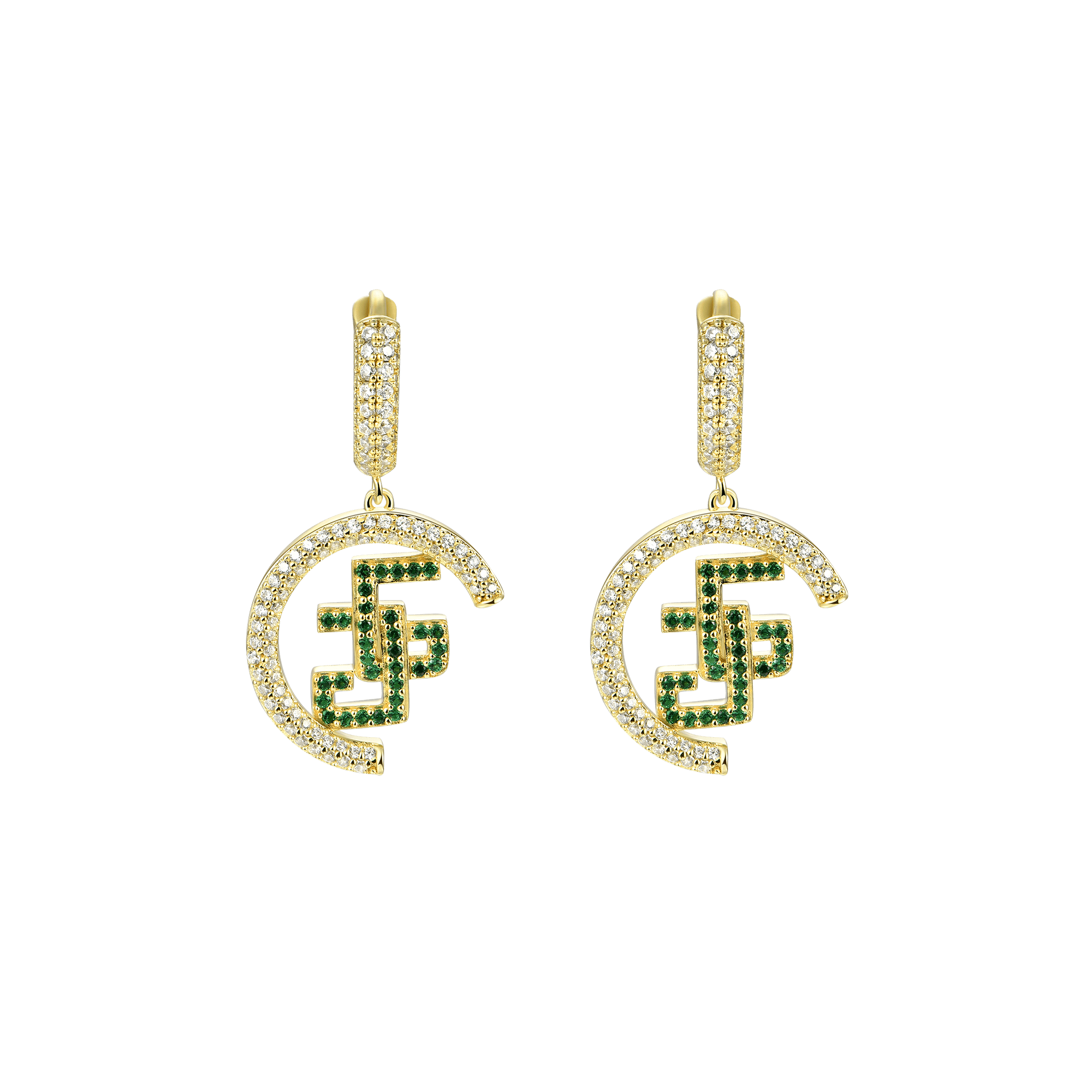 S925 APORRO X GG Double G Dangly Earrings - Pair