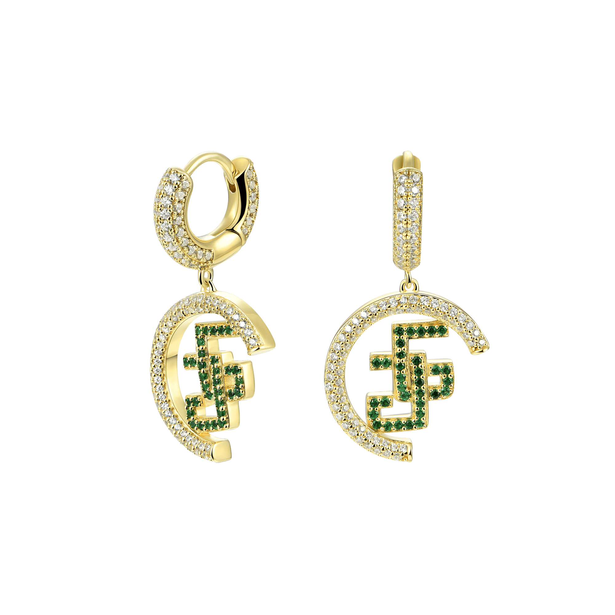 S925 APORRO X GG Double G Dangly Earrings - Pair