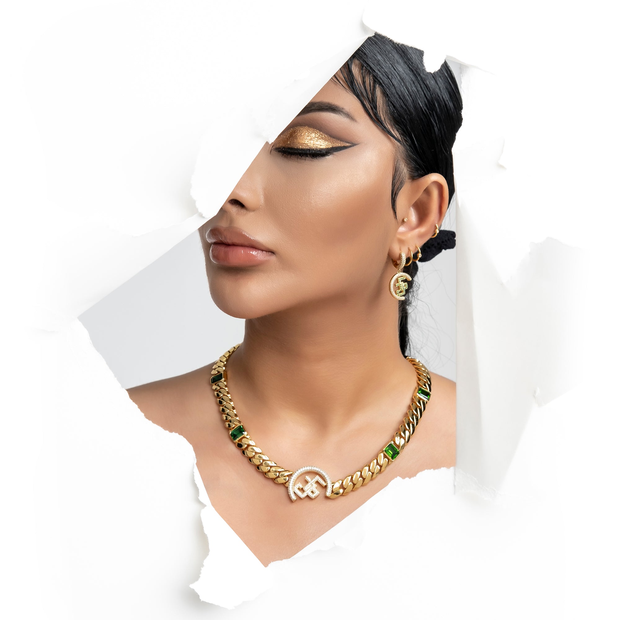 S925 APORRO X GG Double G Dangly Earrings - Pair