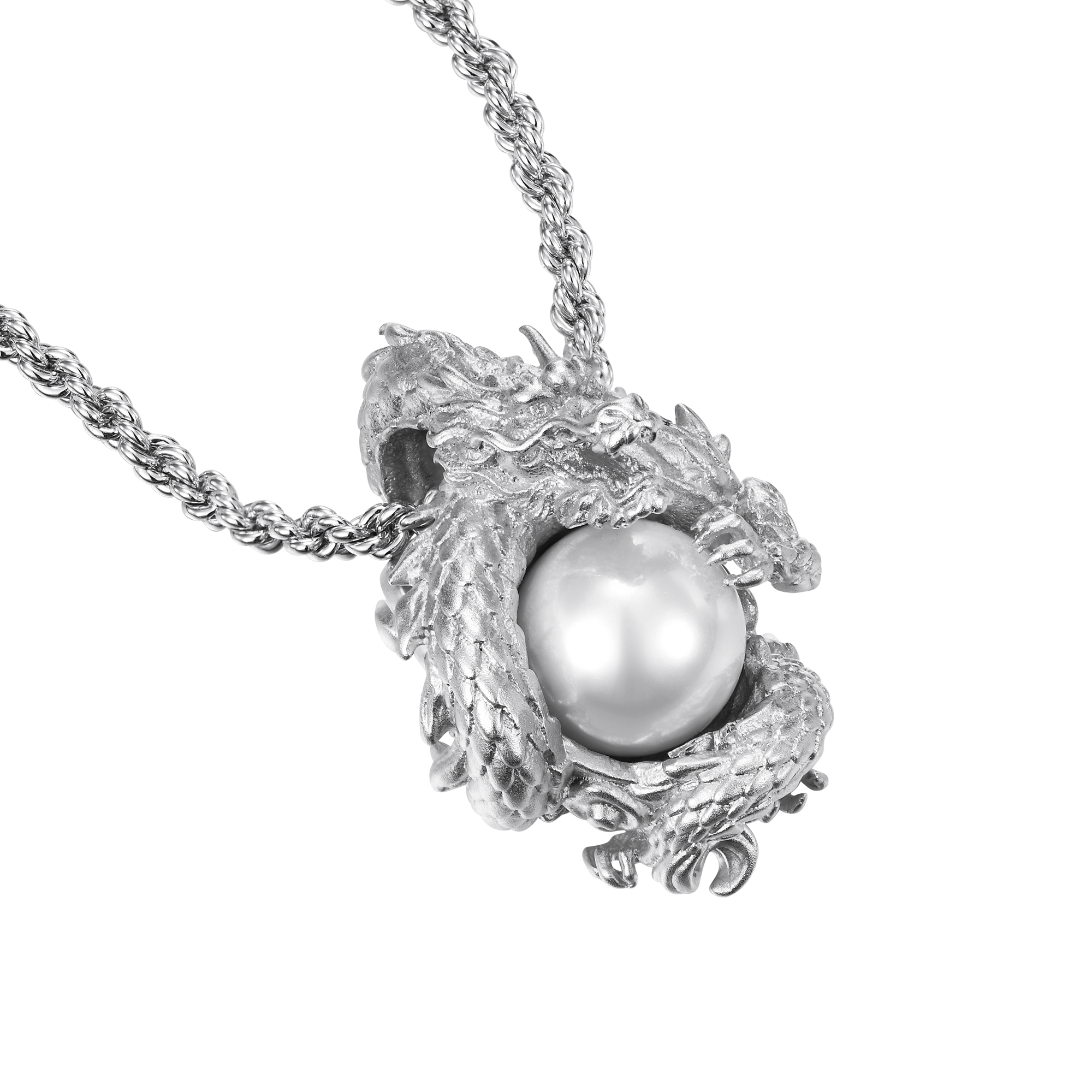 WONG Coiled Dragon Pearl Pendant