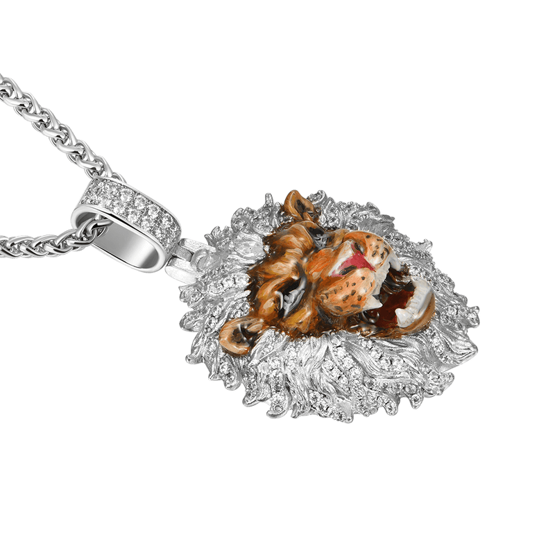 Fearless Lion Enamel Miniature Pendant - APORRO