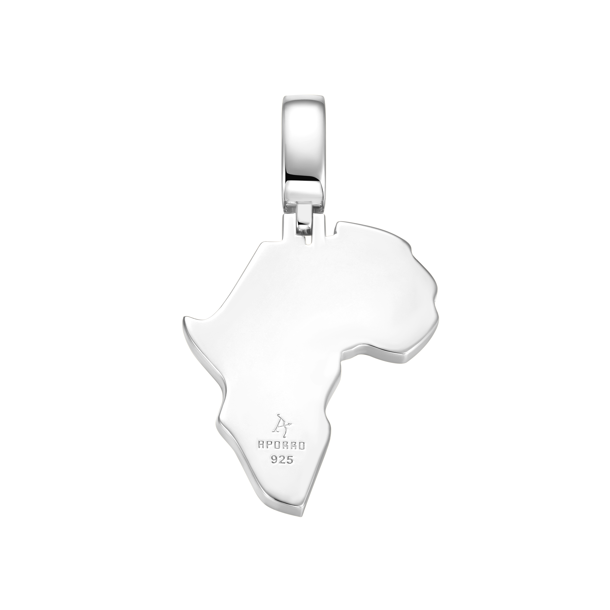 Moissanite Emerald Cut Map of Africa Pendant