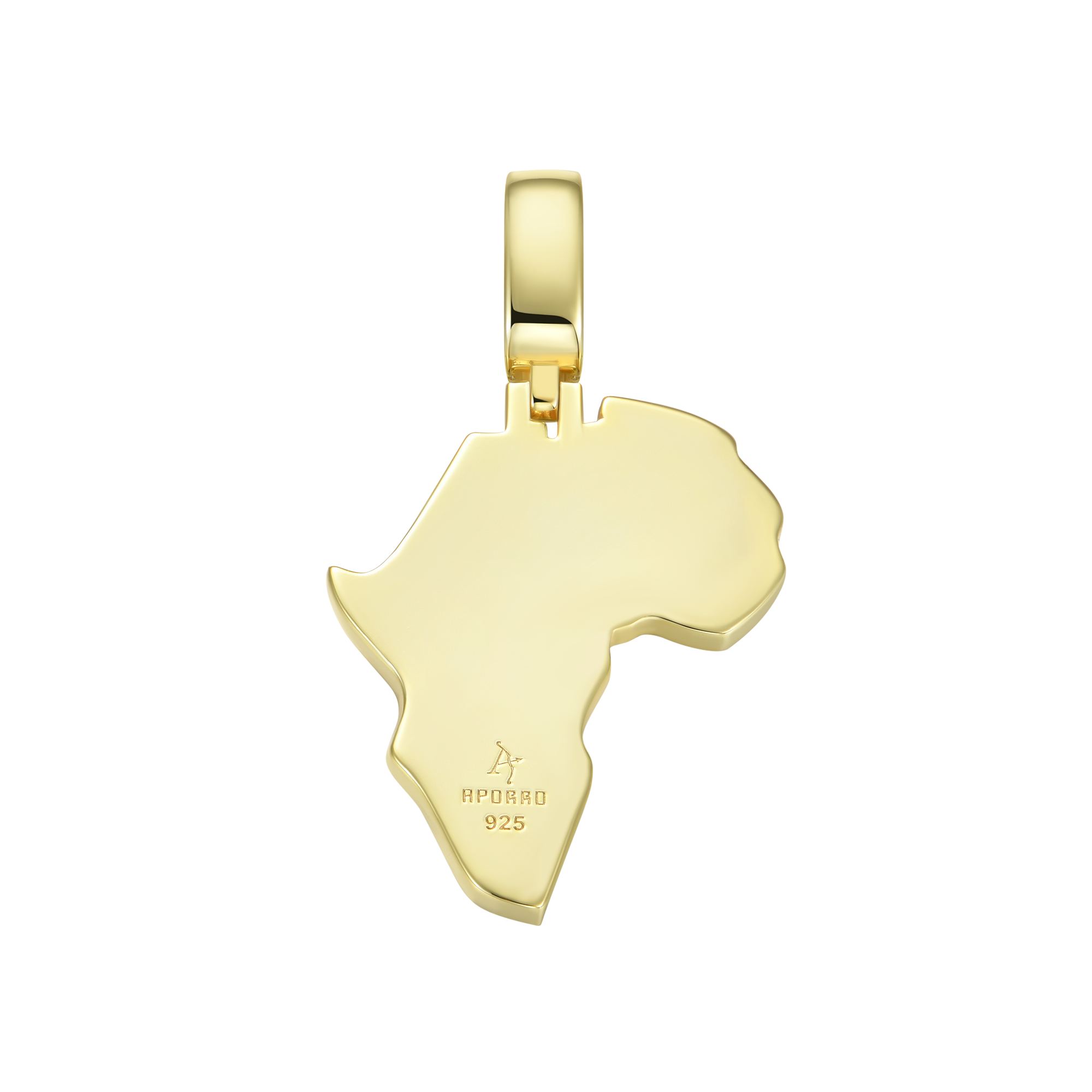 Moissanite Emerald Cut Map of Africa Pendant