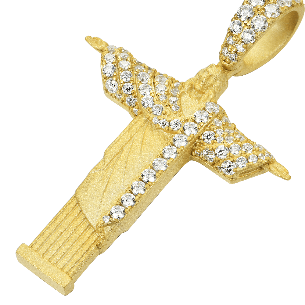 Moissanite Cristo Redentor Pendant - Micro