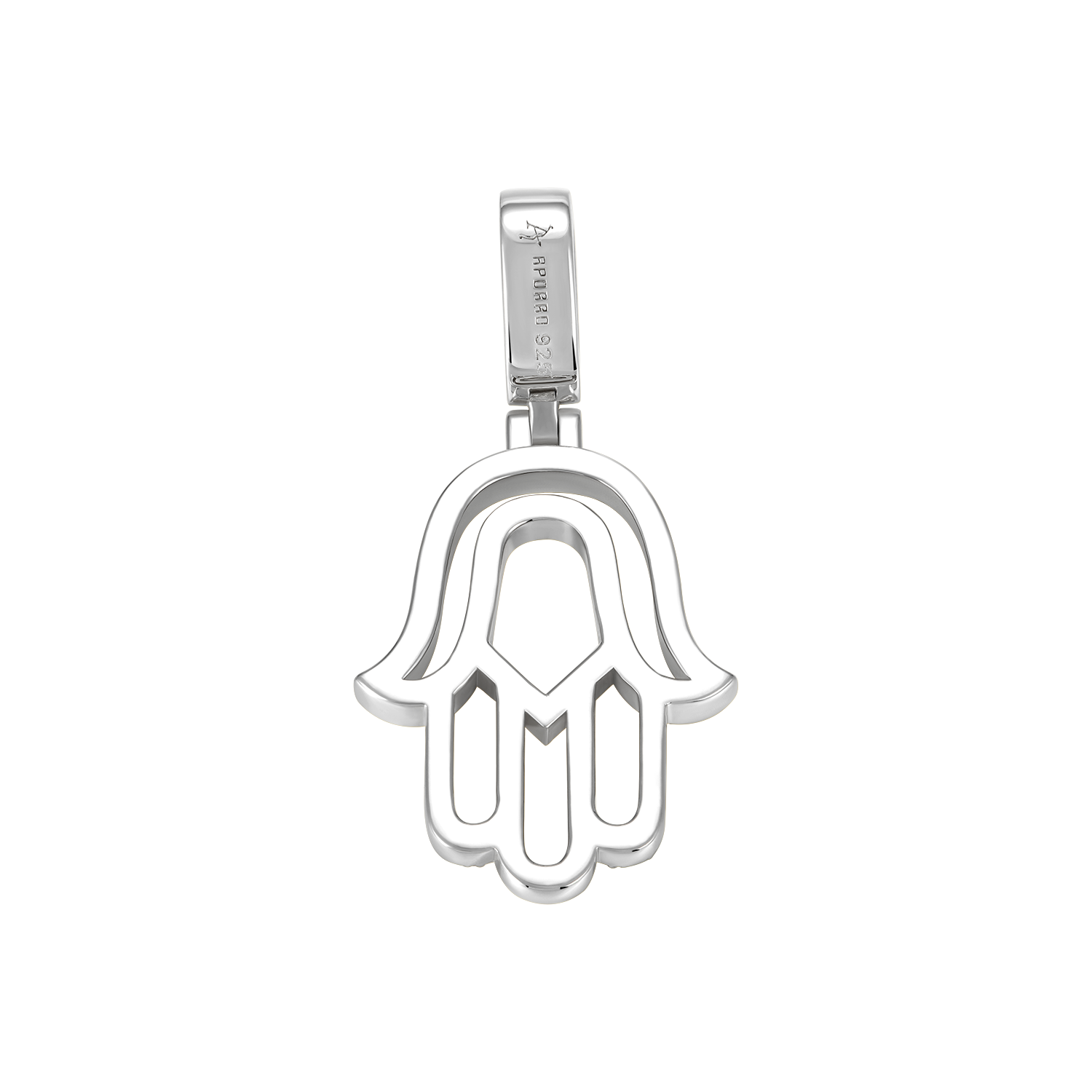 Moissanite Round Cut Hollow Hamsa Pendant