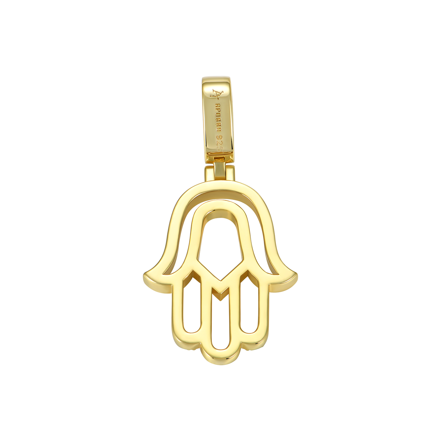 Moissanite Round Cut Hollow Hamsa Pendant