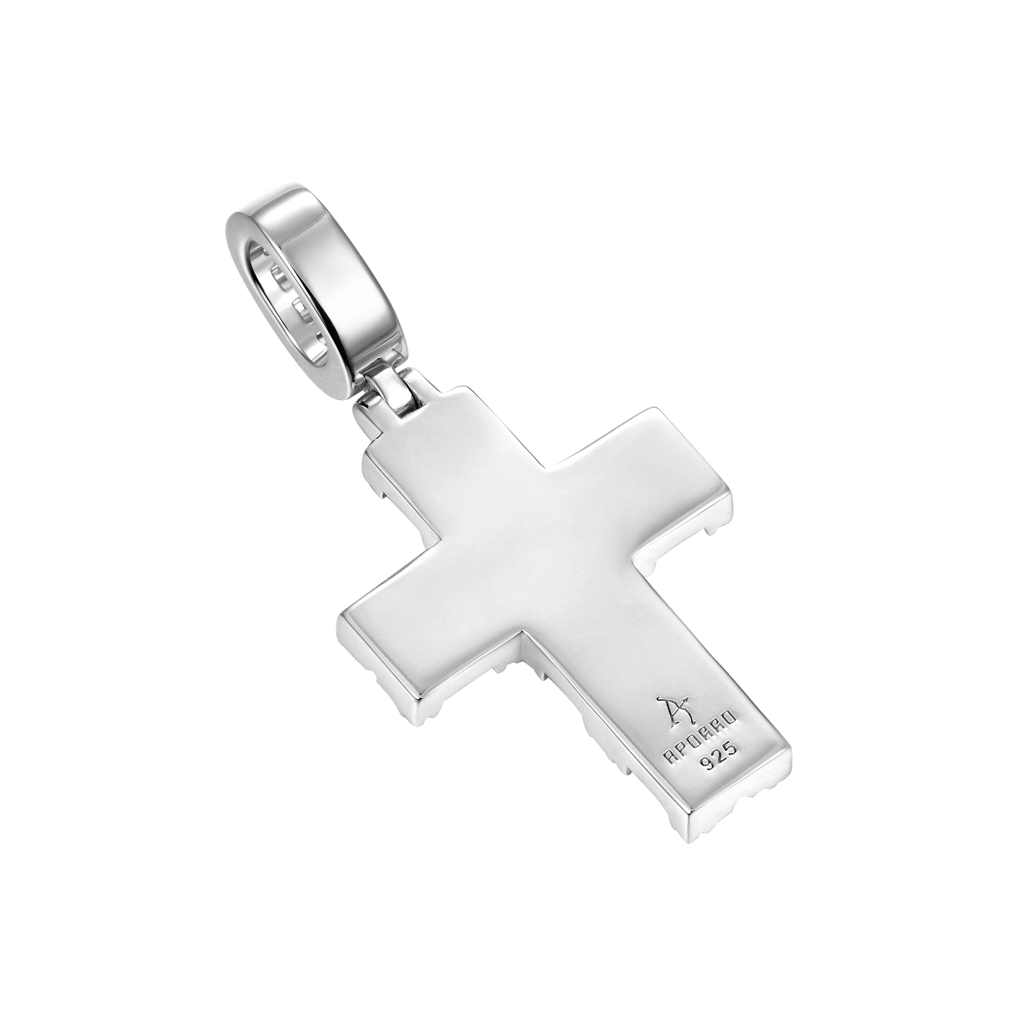 Halo Cross Pendant - Baguette Cut
