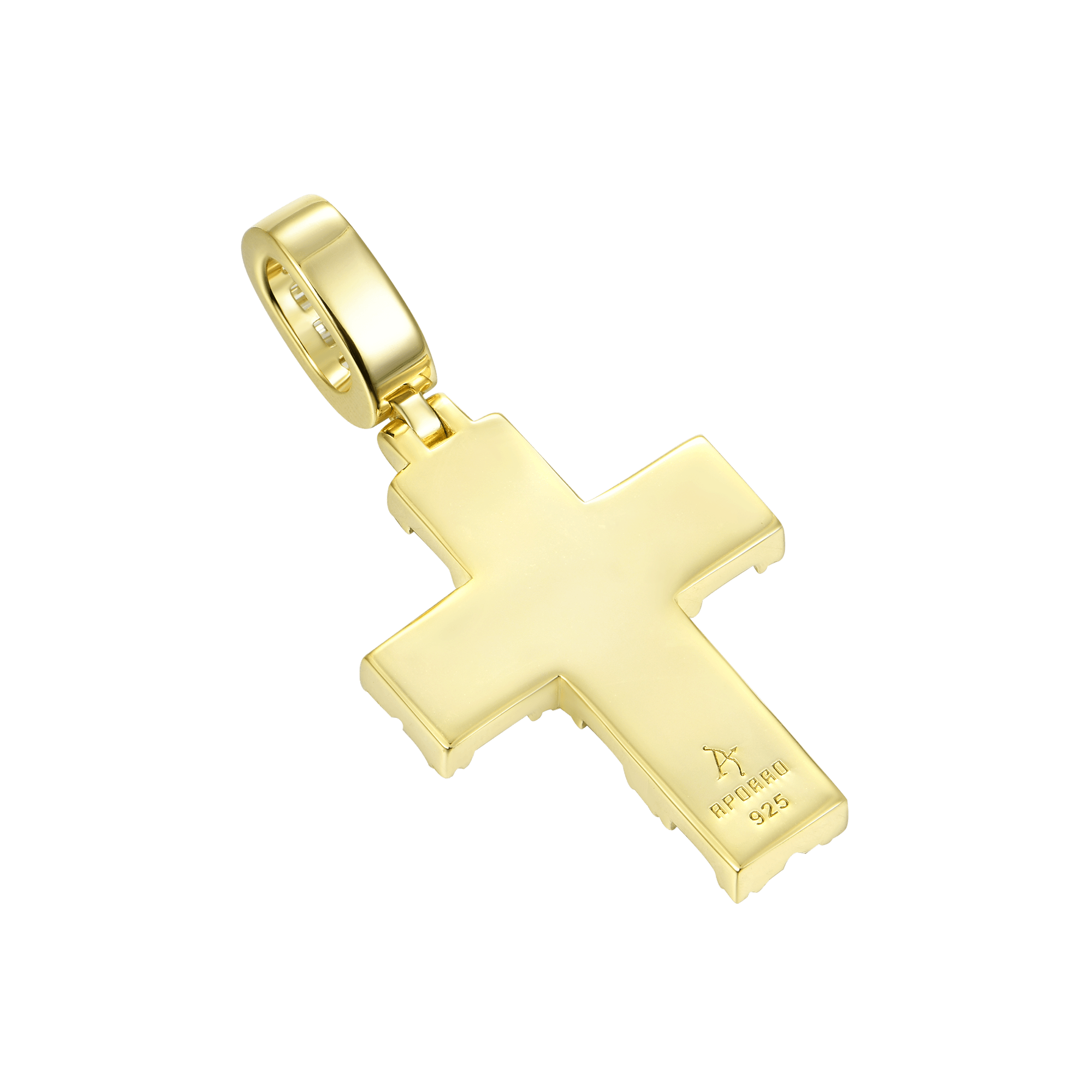 Halo Cross Pendant - Baguette Cut