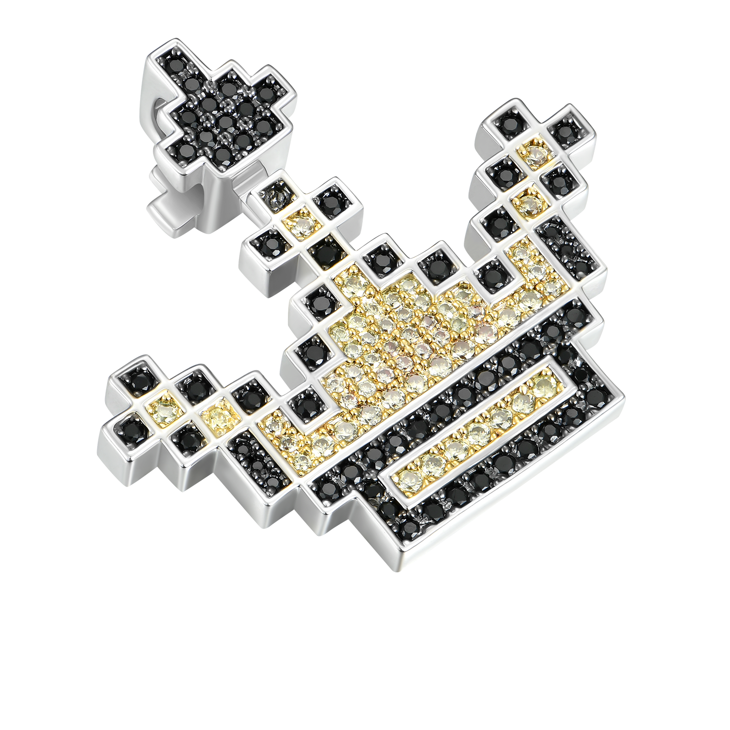 Retro Pixel Crown Pendant
