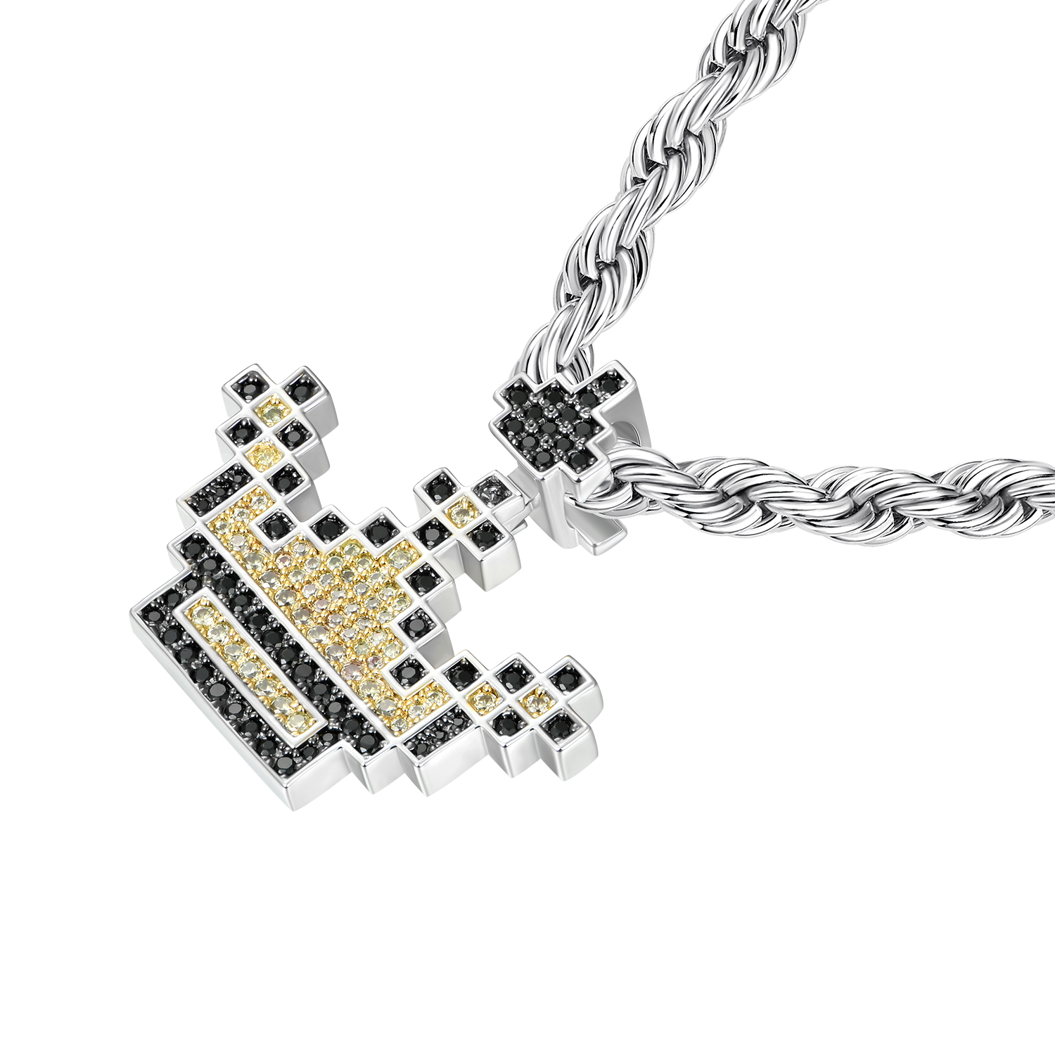 Retro Pixel Crown Pendant