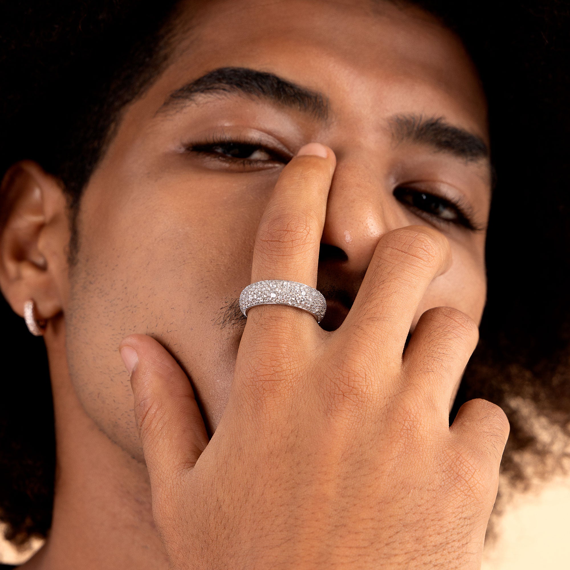 Round Pave Band Ring - 7.5mm