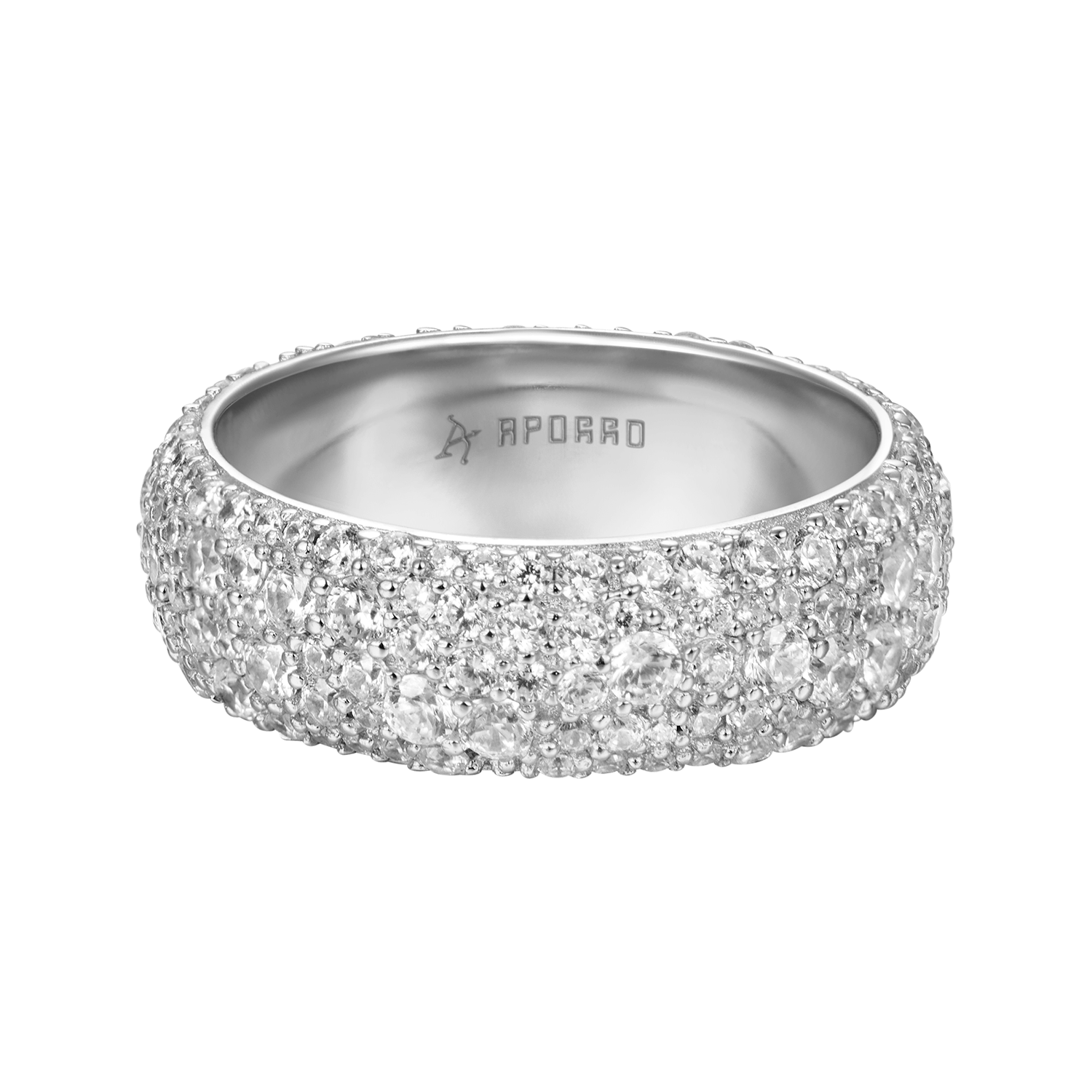 Round Pave Band Ring - 7.5mm