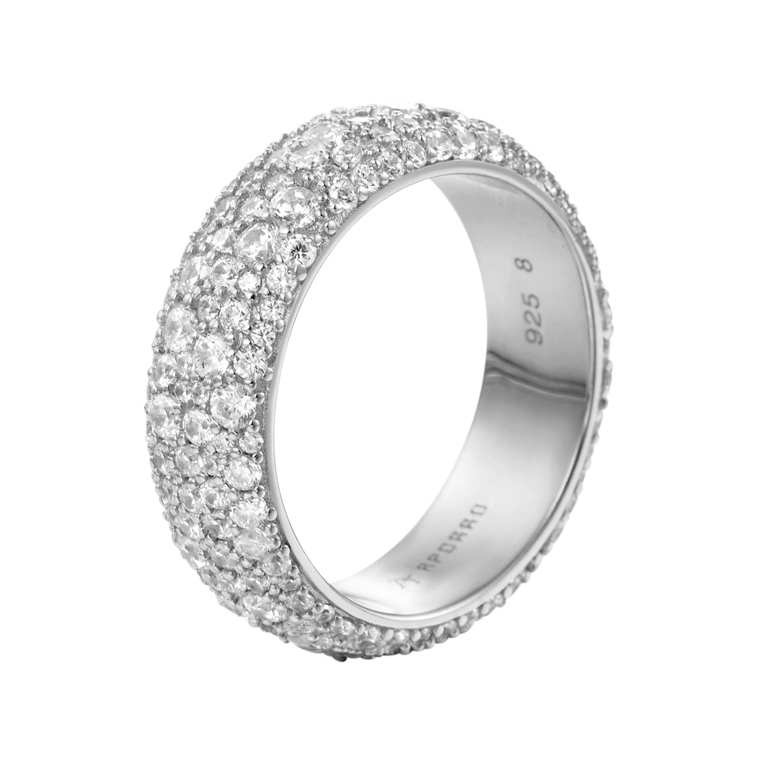 Round Pave Band Ring - 7.5mm