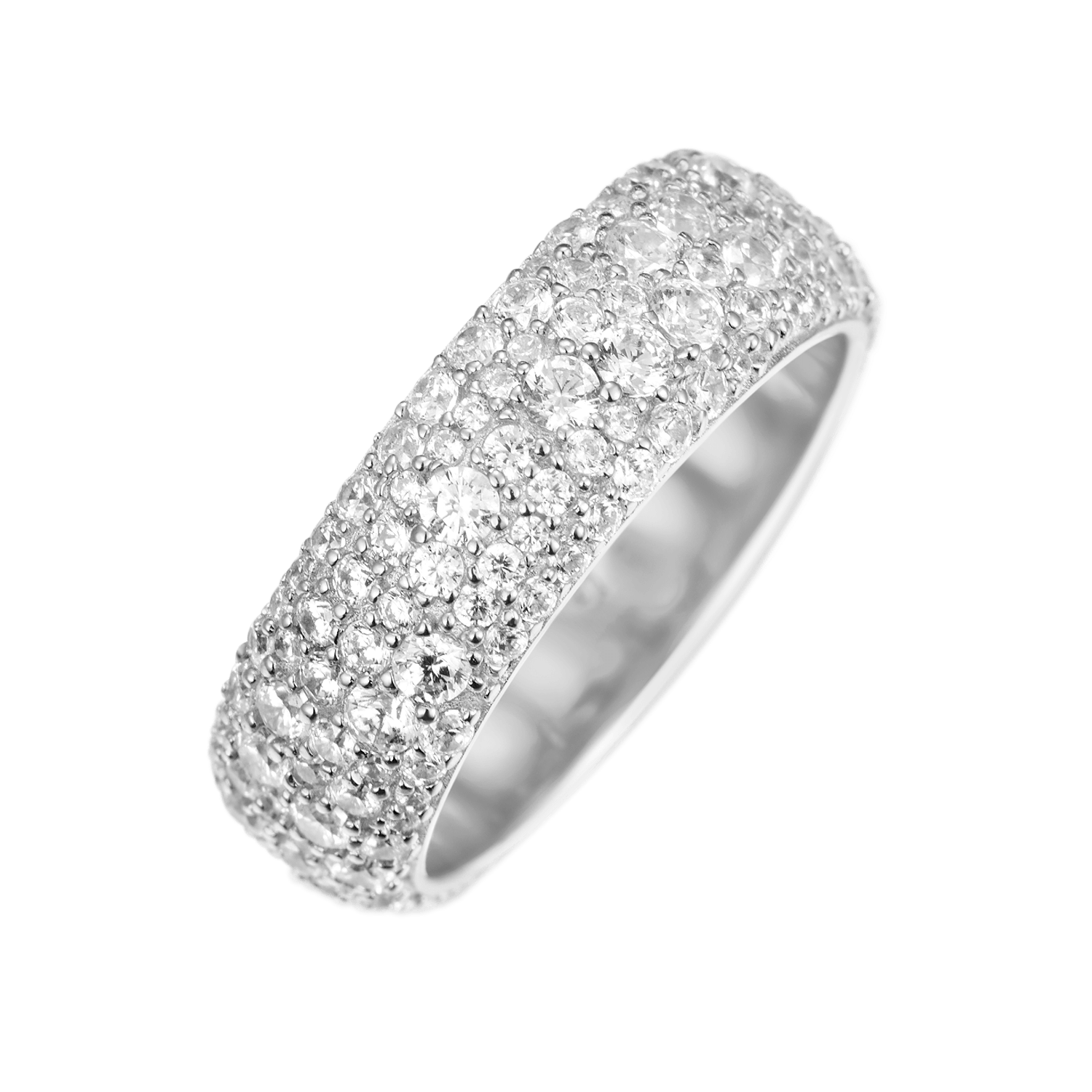 Round Pave Band Ring - 7.5mm
