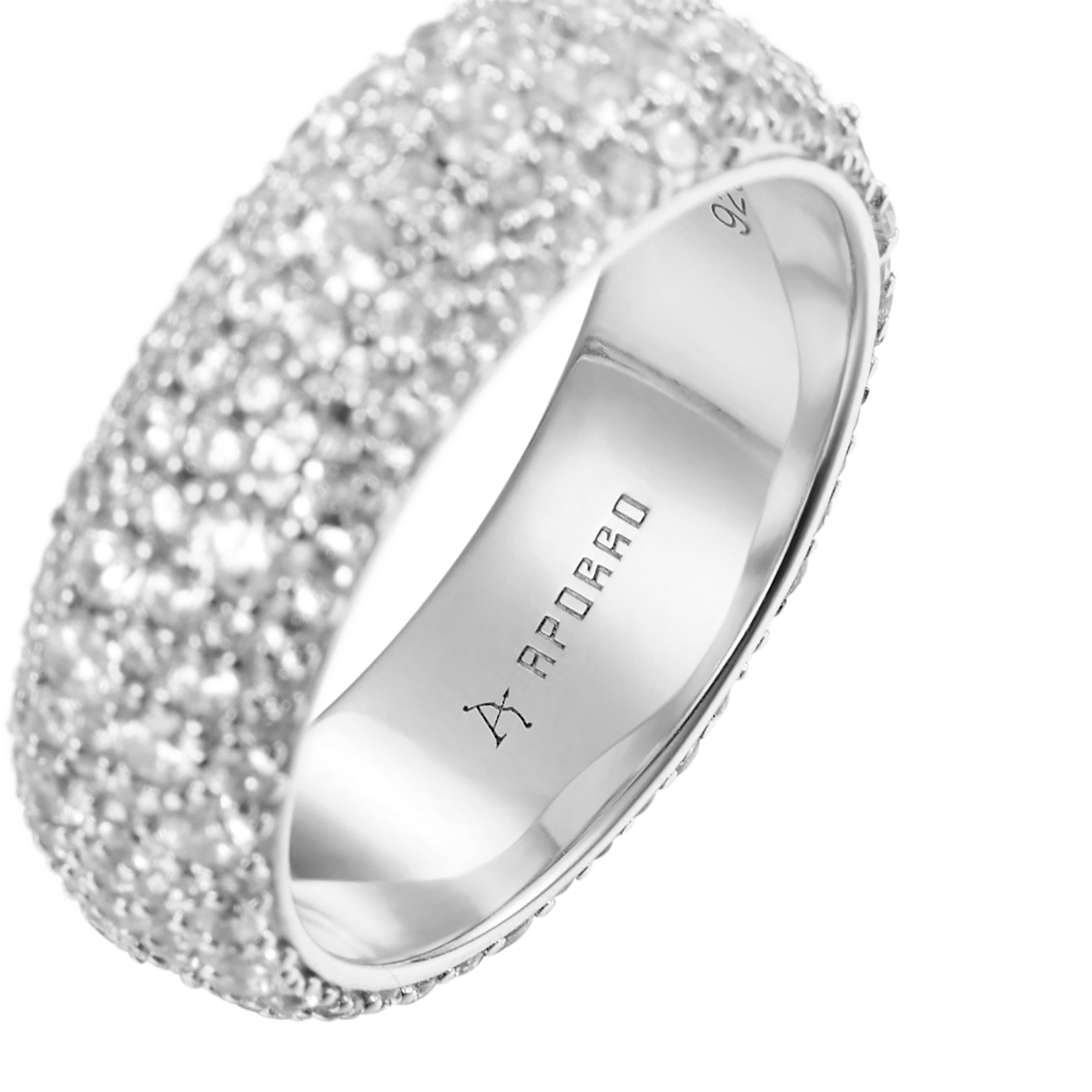 Round Pave Band Ring - 7.5mm